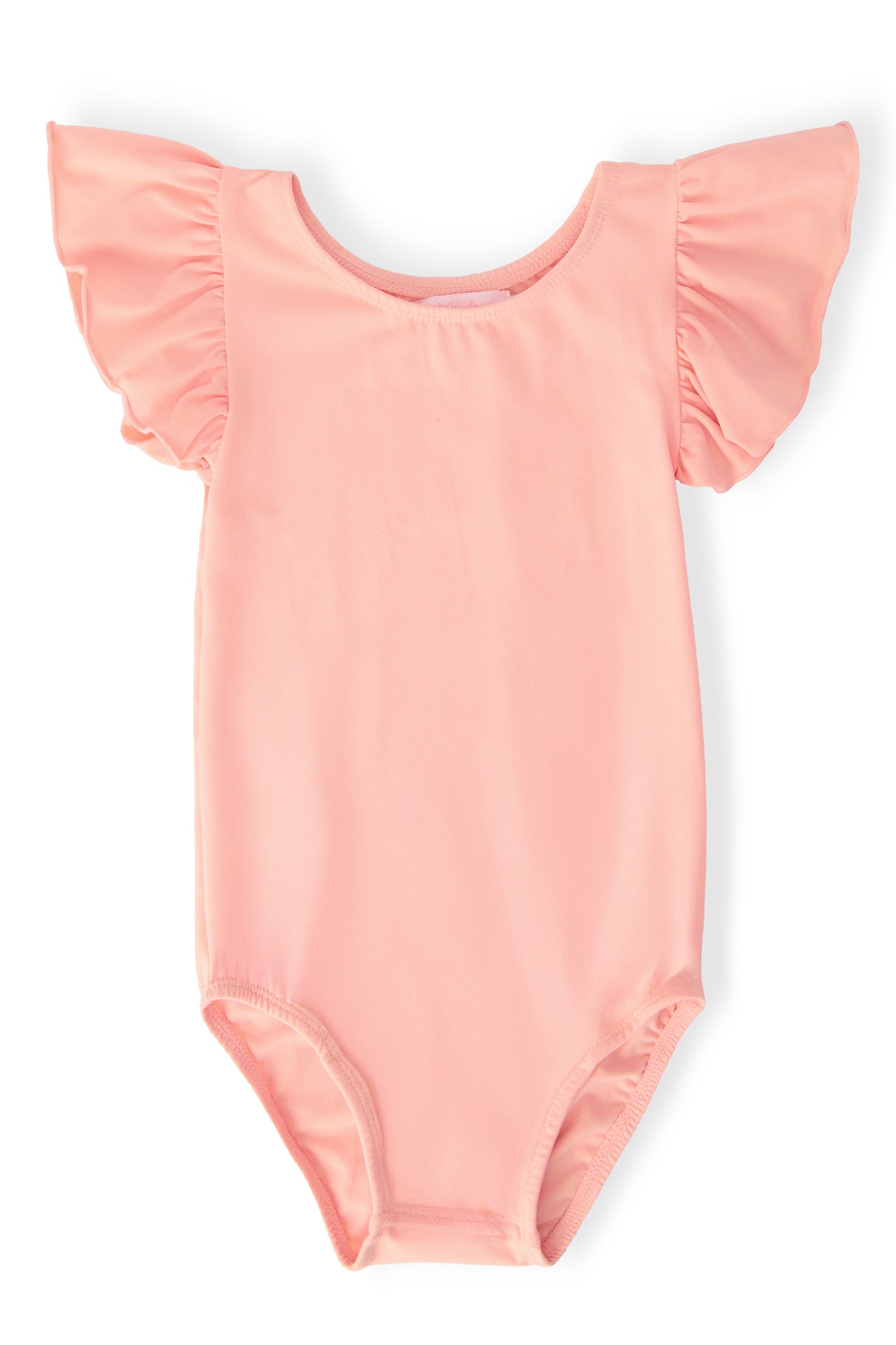 Peach S/S Flutter Sleeve Leotard