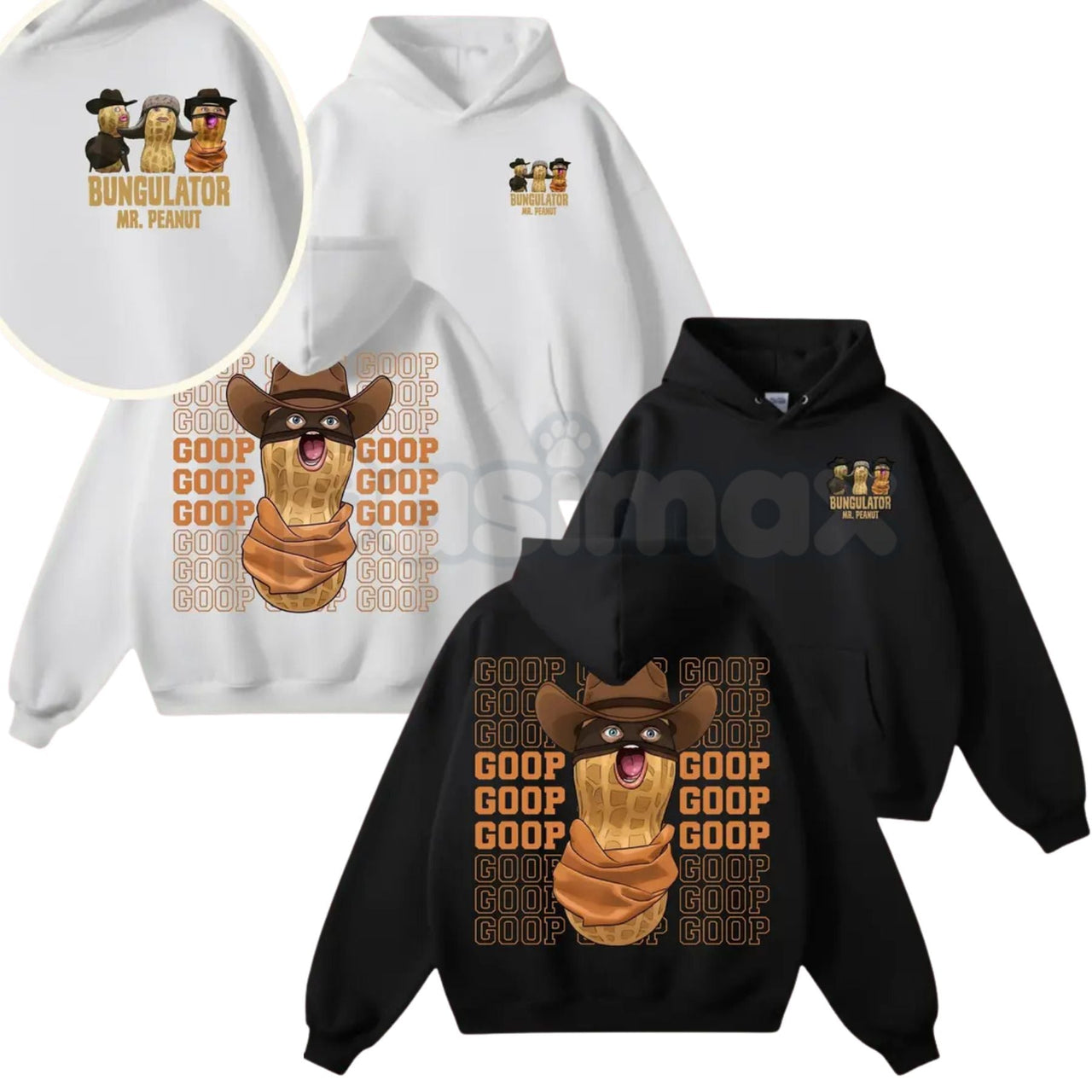 Peanut Bungulator Goop Hoodie – Funny Cowboy Peanut Graphic Pullover, Surreal Humor Aesthetic Streetwear, Unisex Vintage Hoodie