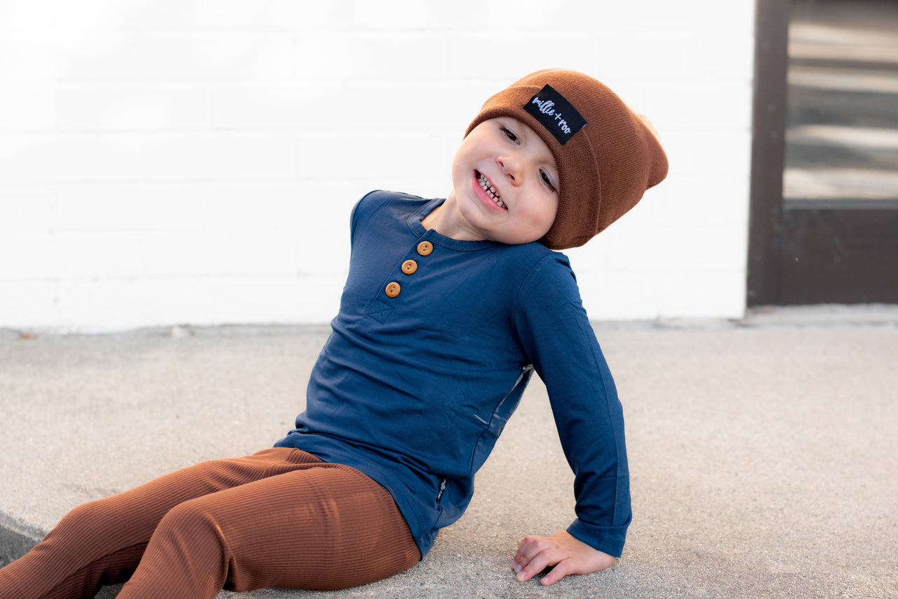 HENLEY LONG SLEEVE- Navy