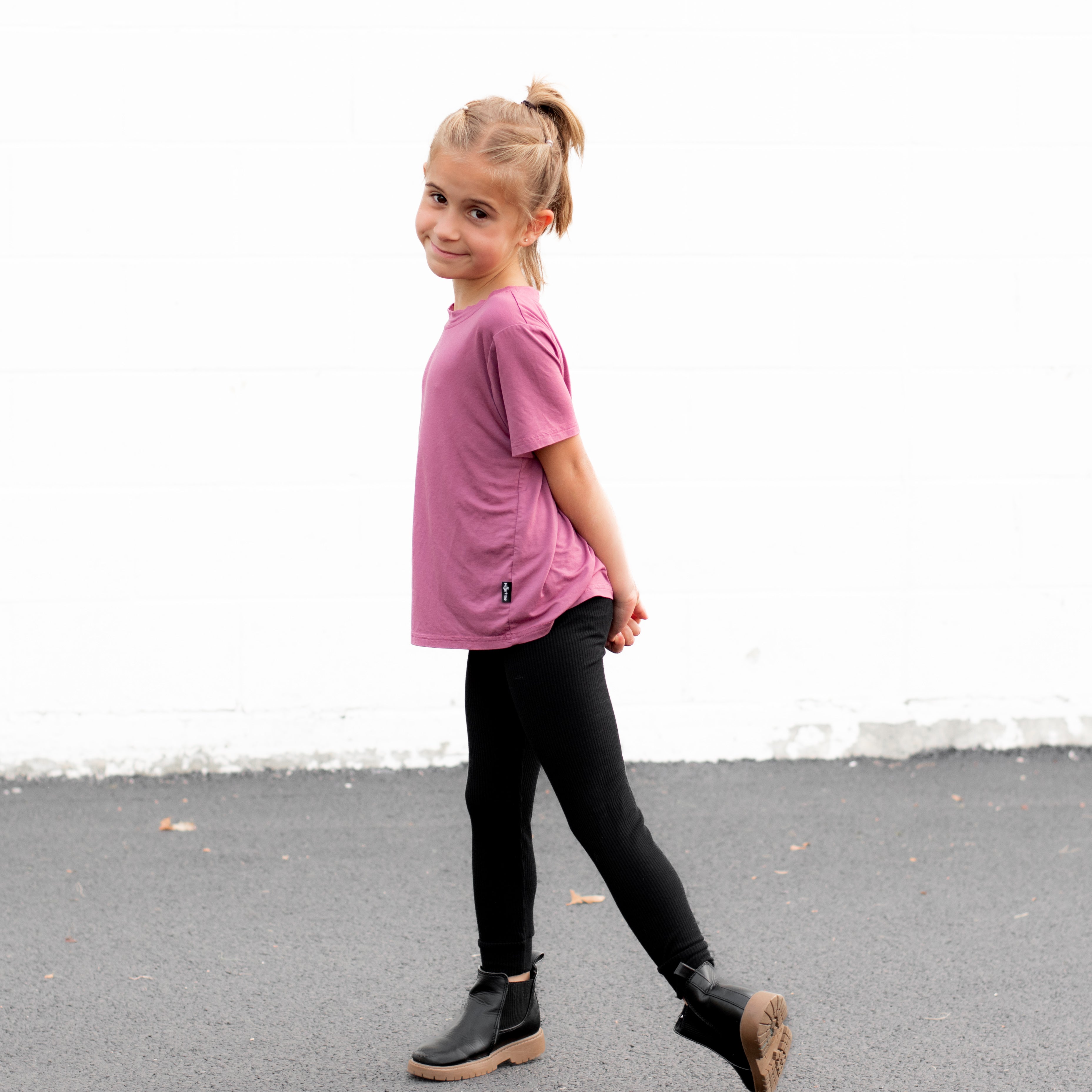 BAMBOO BASIC TEE- Mauve
