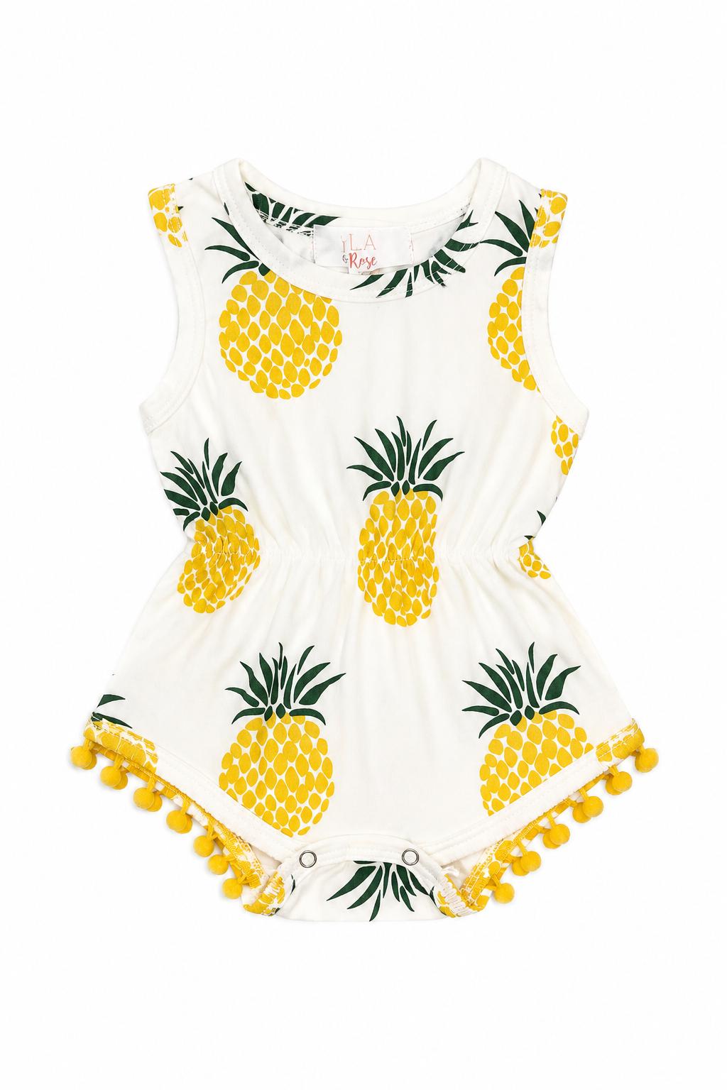 Pineapple Pom Pom Romper