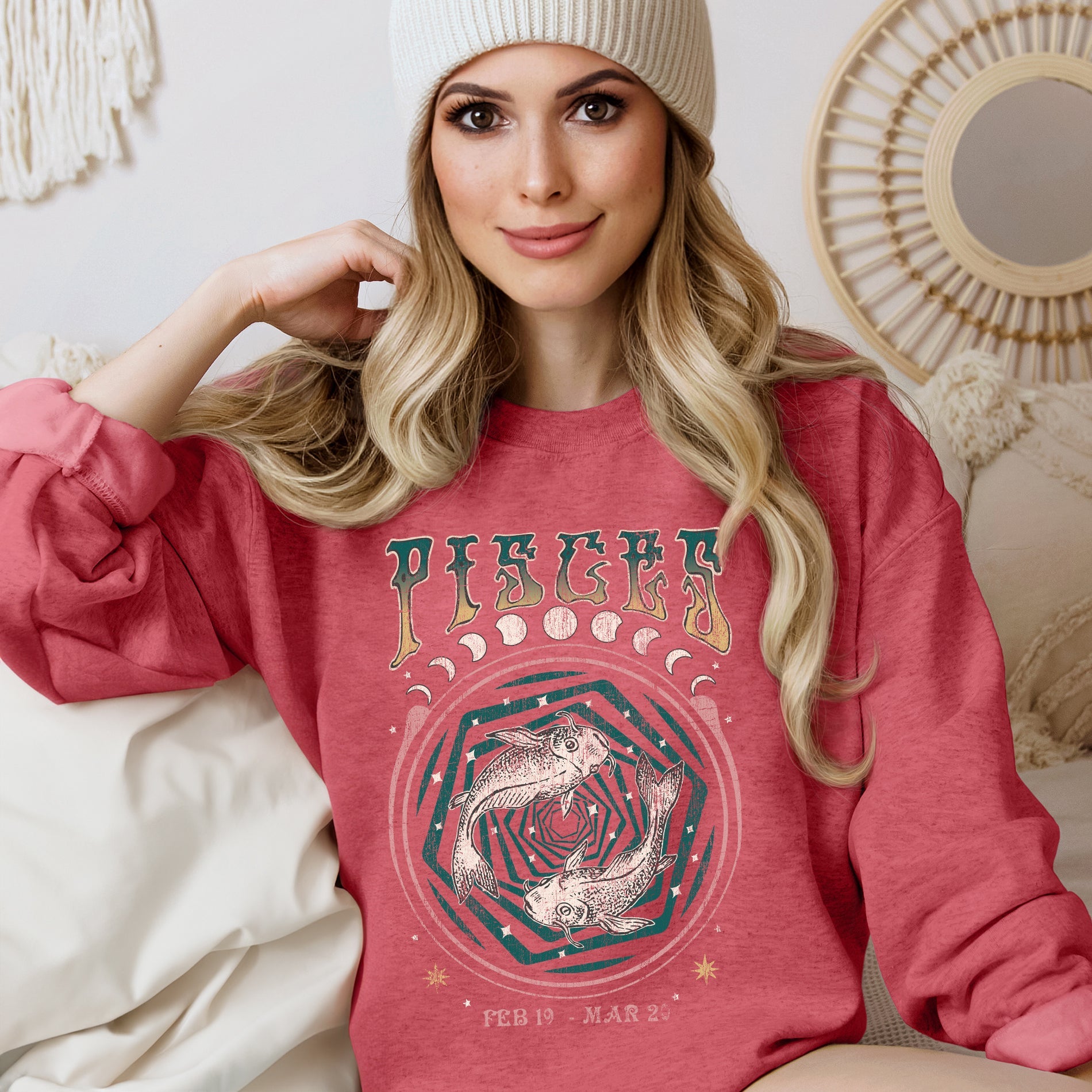 Pisces Zodiac Astrology Horoscope Celestial Sign Constellation Graphic Sweatshirt