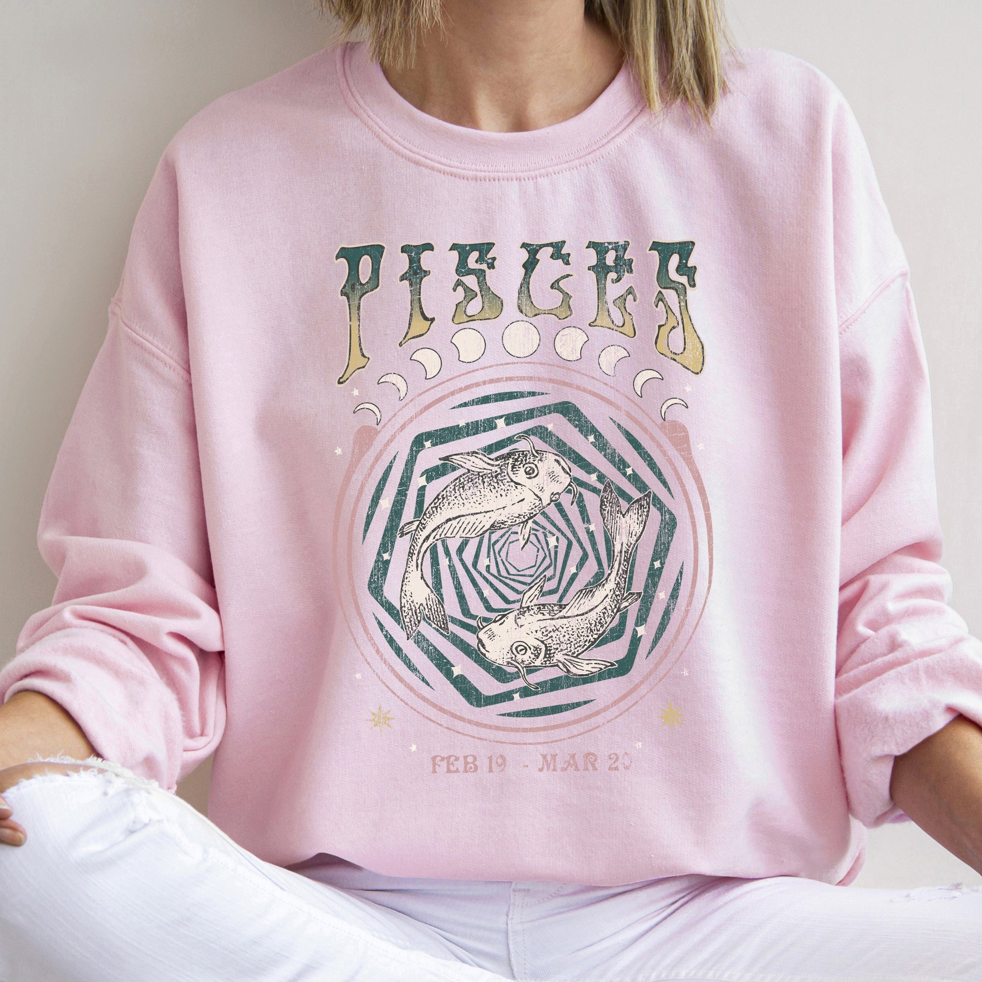 Pisces Zodiac Astrology Horoscope Celestial Sign Constellation Graphic Sweatshirt