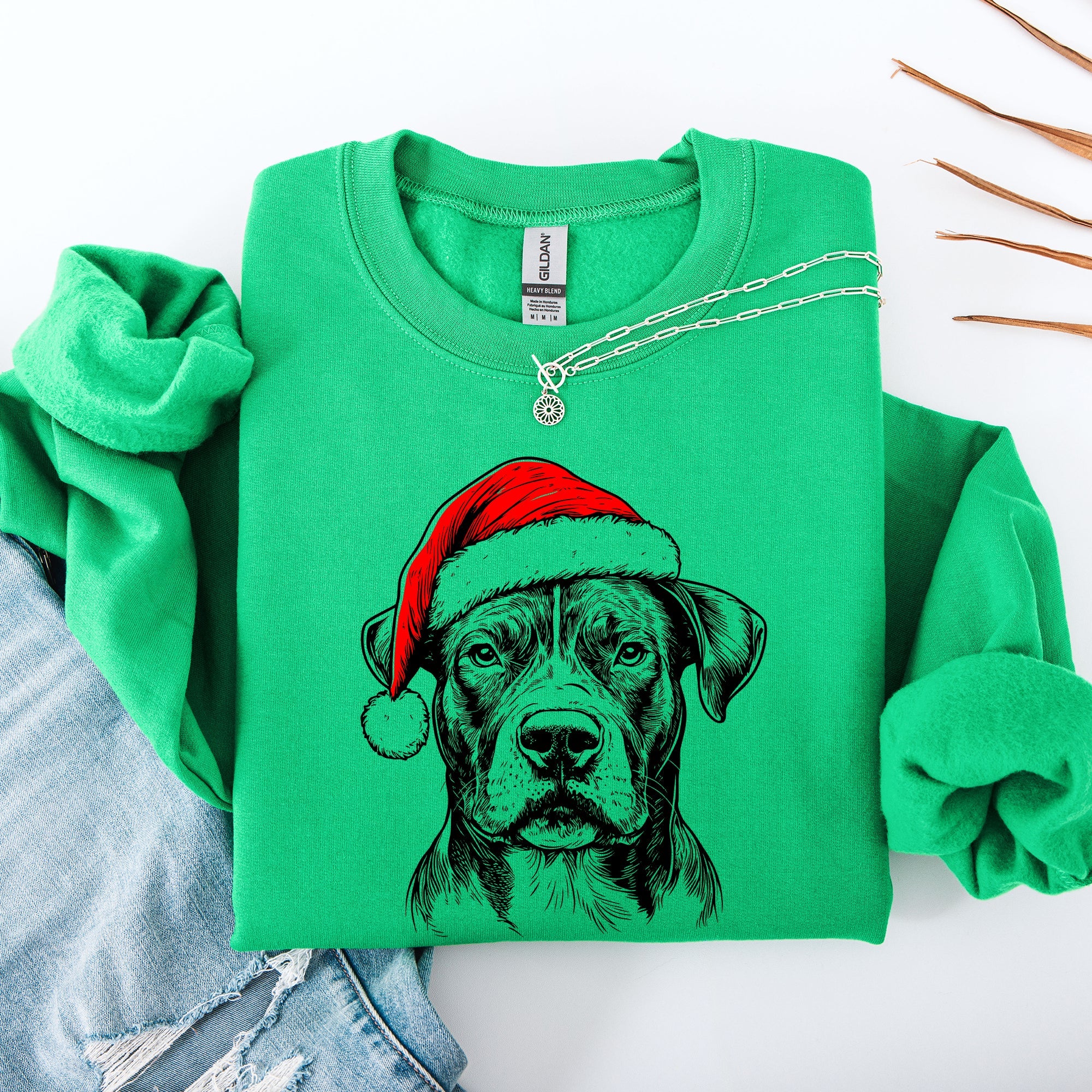 Pitbull Santa Christmas Dog Lover Seasonal Cheer Festive Pet Lover Gear Sweatshirt