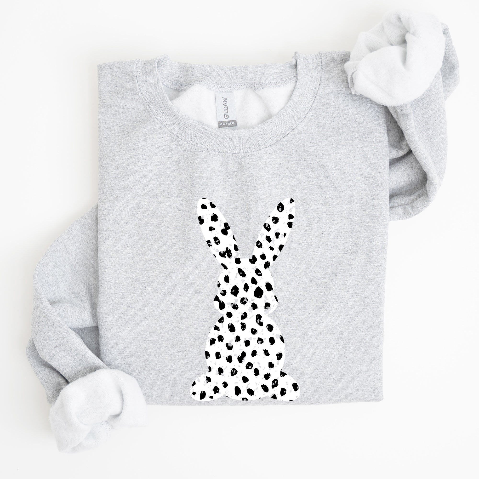 Polka Dot Easter Bunny Dalmatian Print Festive Springtime Pattern With Playful Retro Vibe Sweatshirt