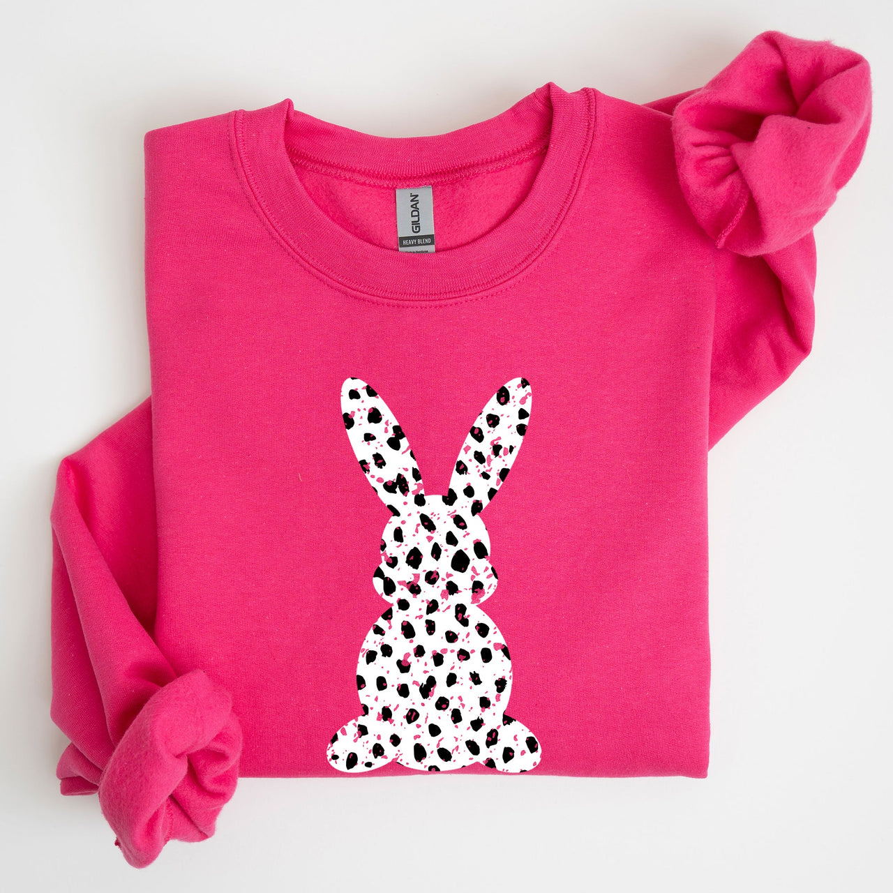 Polka Dot Easter Bunny Dalmatian Print Festive Springtime Pattern With Playful Retro Vibe Sweatshirt
