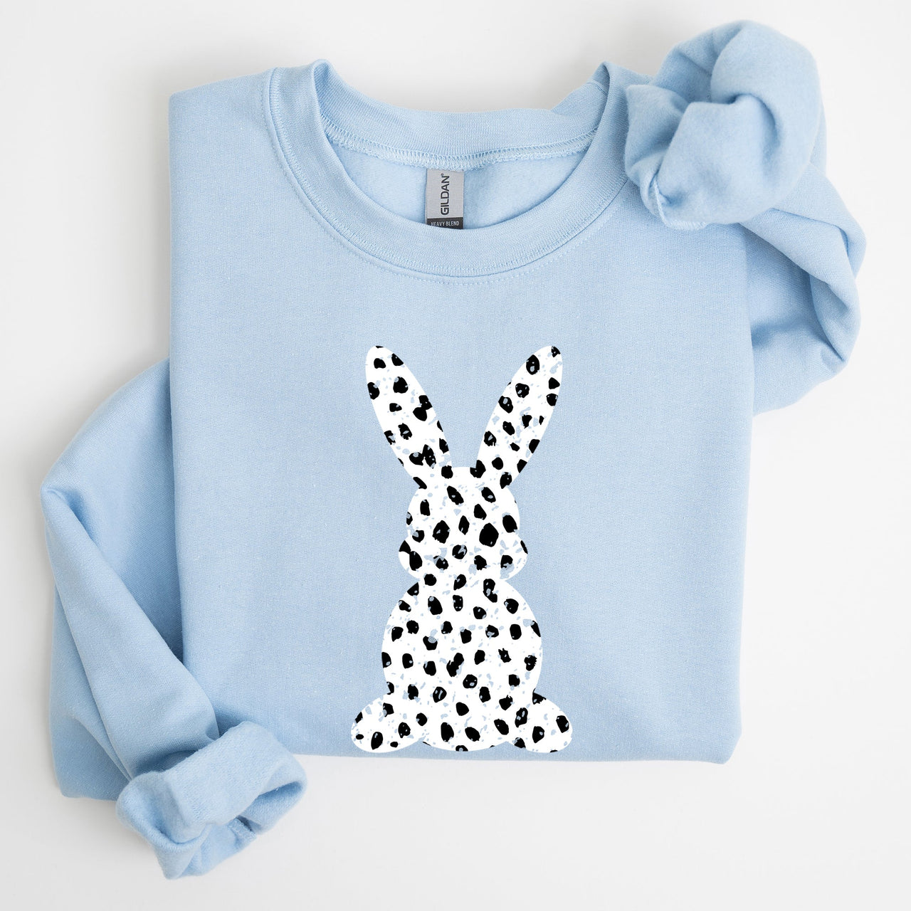 Polka Dot Easter Bunny Dalmatian Print Festive Springtime Pattern With Playful Retro Vibe Sweatshirt