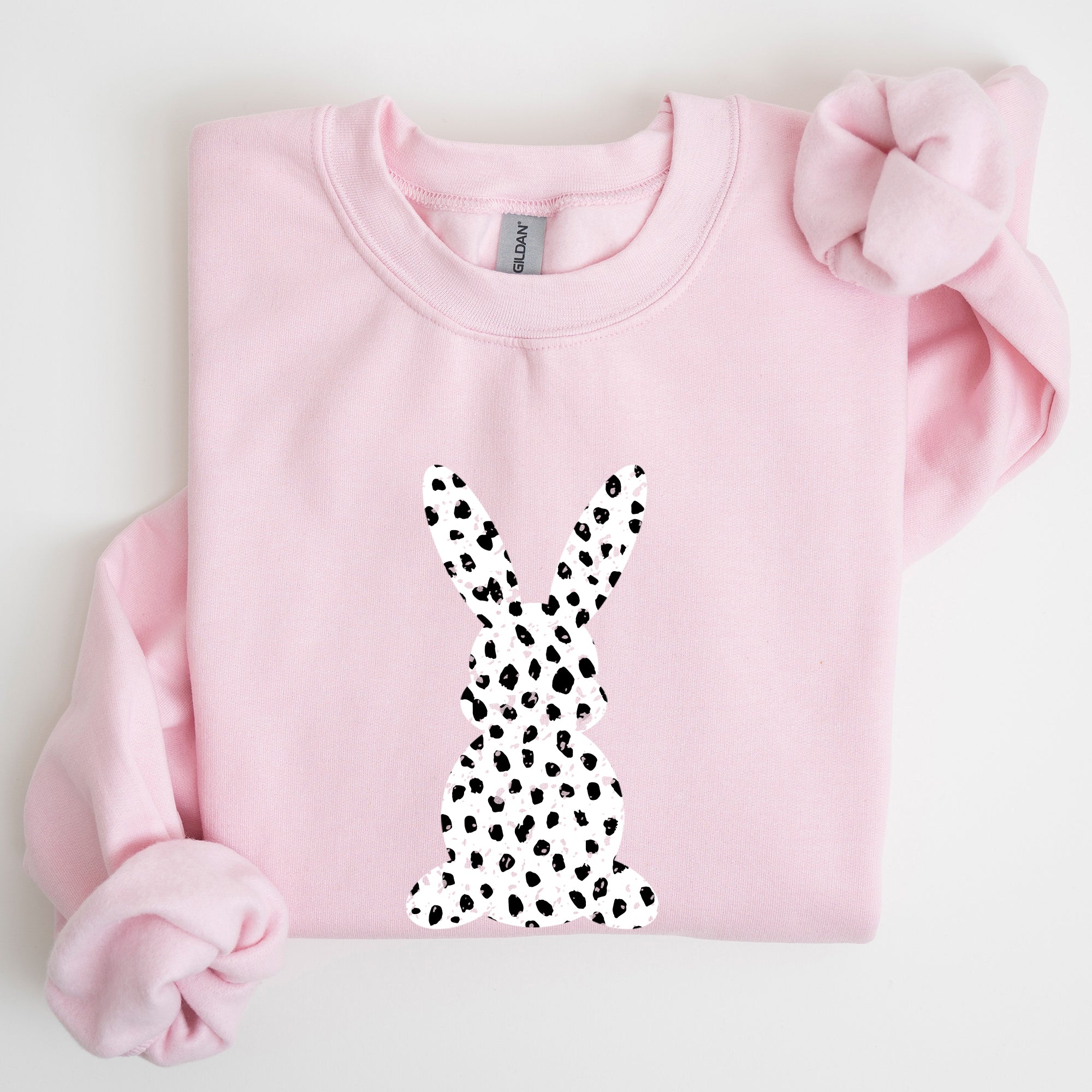 Polka Dot Easter Bunny Dalmatian Print Festive Springtime Pattern With Playful Retro Vibe Sweatshirt