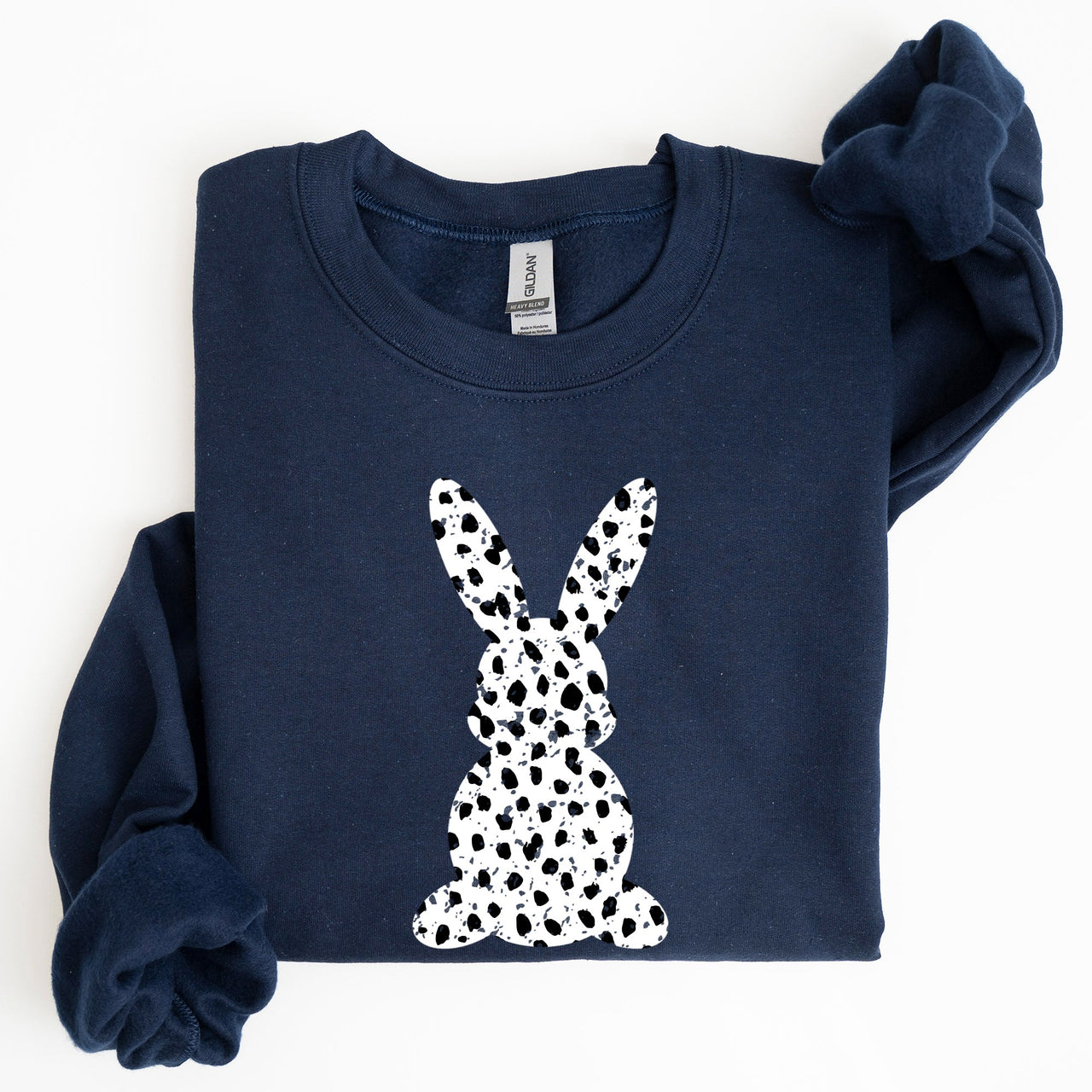 Polka Dot Easter Bunny Dalmatian Print Festive Springtime Pattern With Playful Retro Vibe Sweatshirt