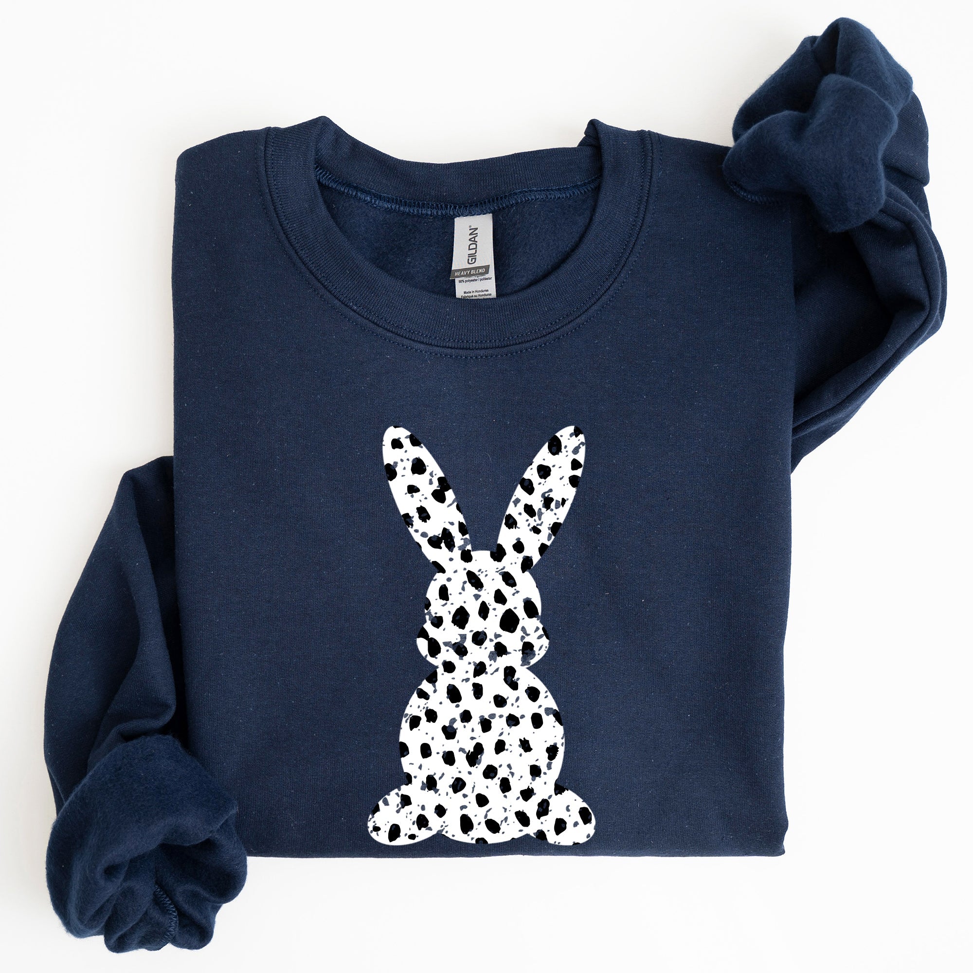 Polka Dot Easter Bunny Dalmatian Print Festive Springtime Pattern With Playful Retro Vibe Sweatshirt