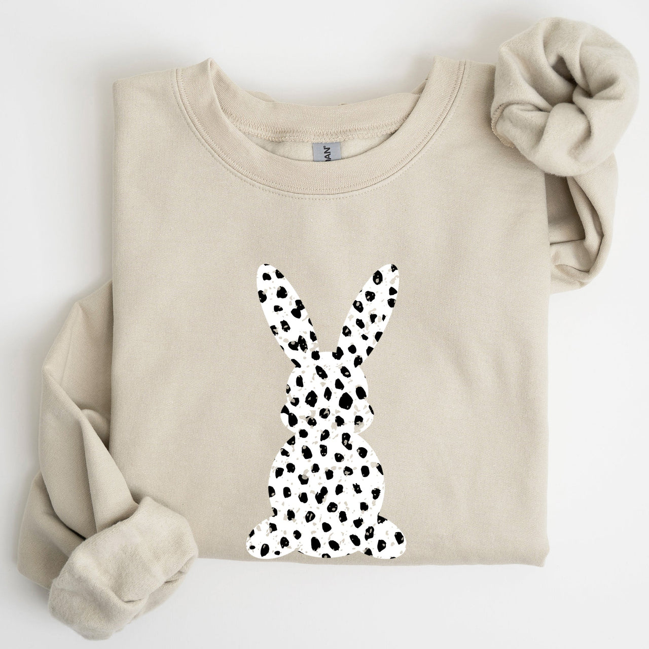 Polka Dot Easter Bunny Dalmatian Print Festive Springtime Pattern With Playful Retro Vibe Sweatshirt