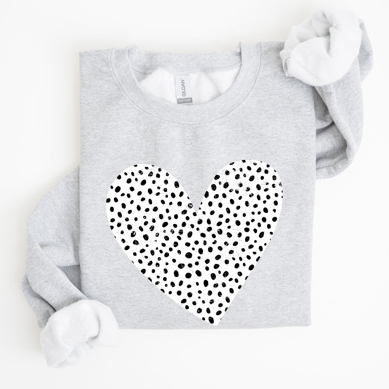 Polka Dot Heart Dalmatian Print Valentine's Day Cozy Autumn Warmth Edition Sweatshirt