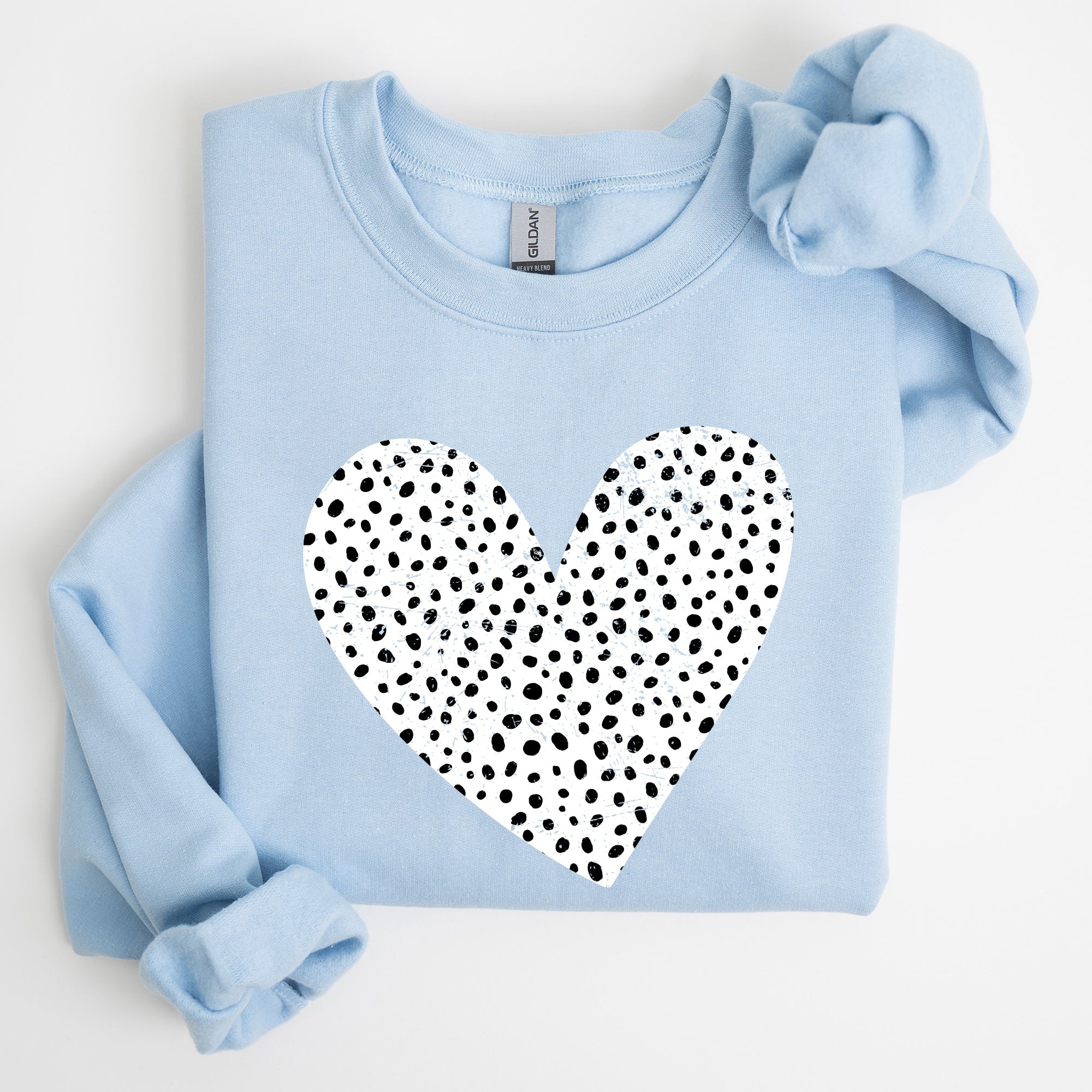 Polka Dot Heart Dalmatian Print Valentine's Day Cozy Autumn Warmth Edition Sweatshirt