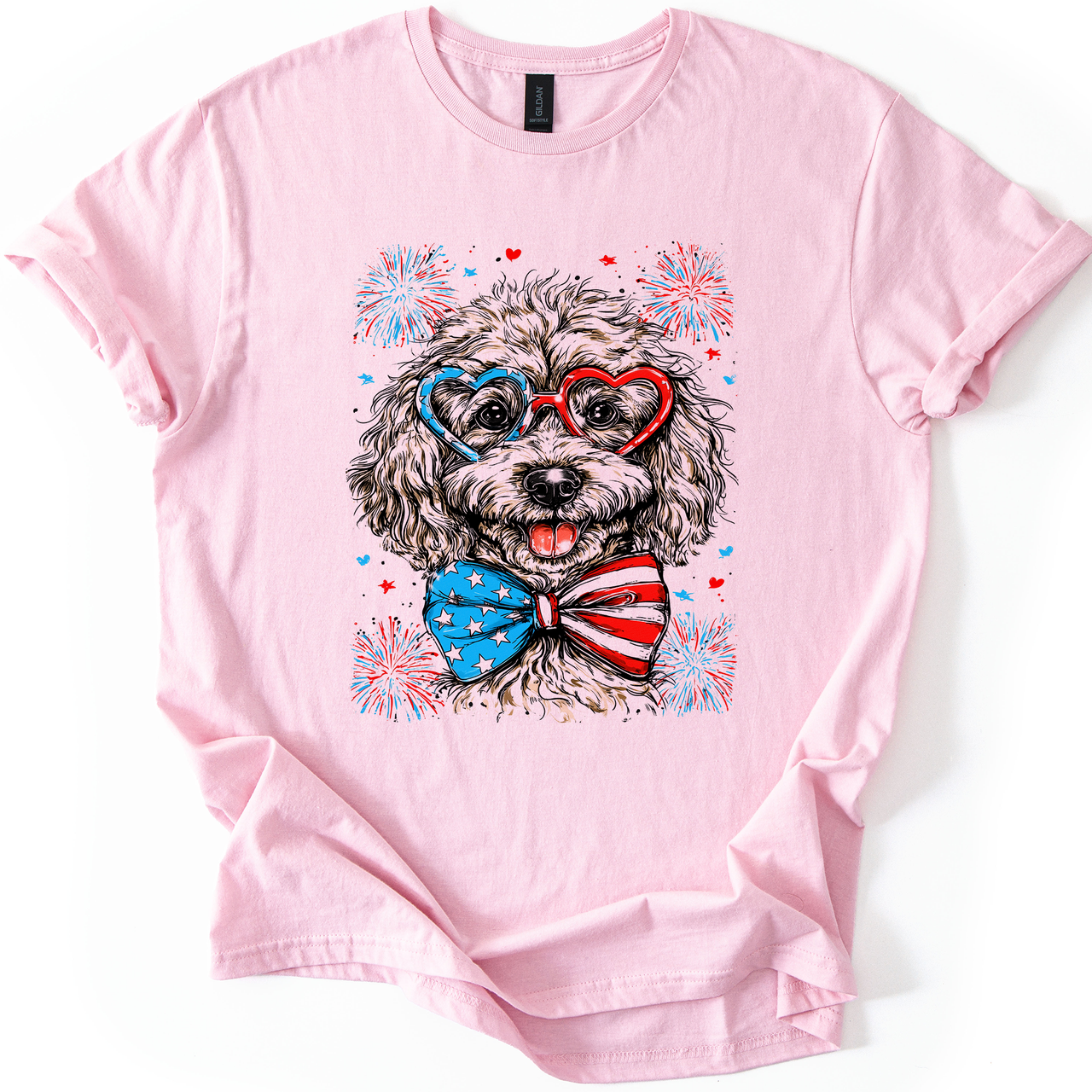 Poodle Patriotic Dog USA Pride For Pet Lovers Everywhere 4th Of July Celebration Graphic Tee