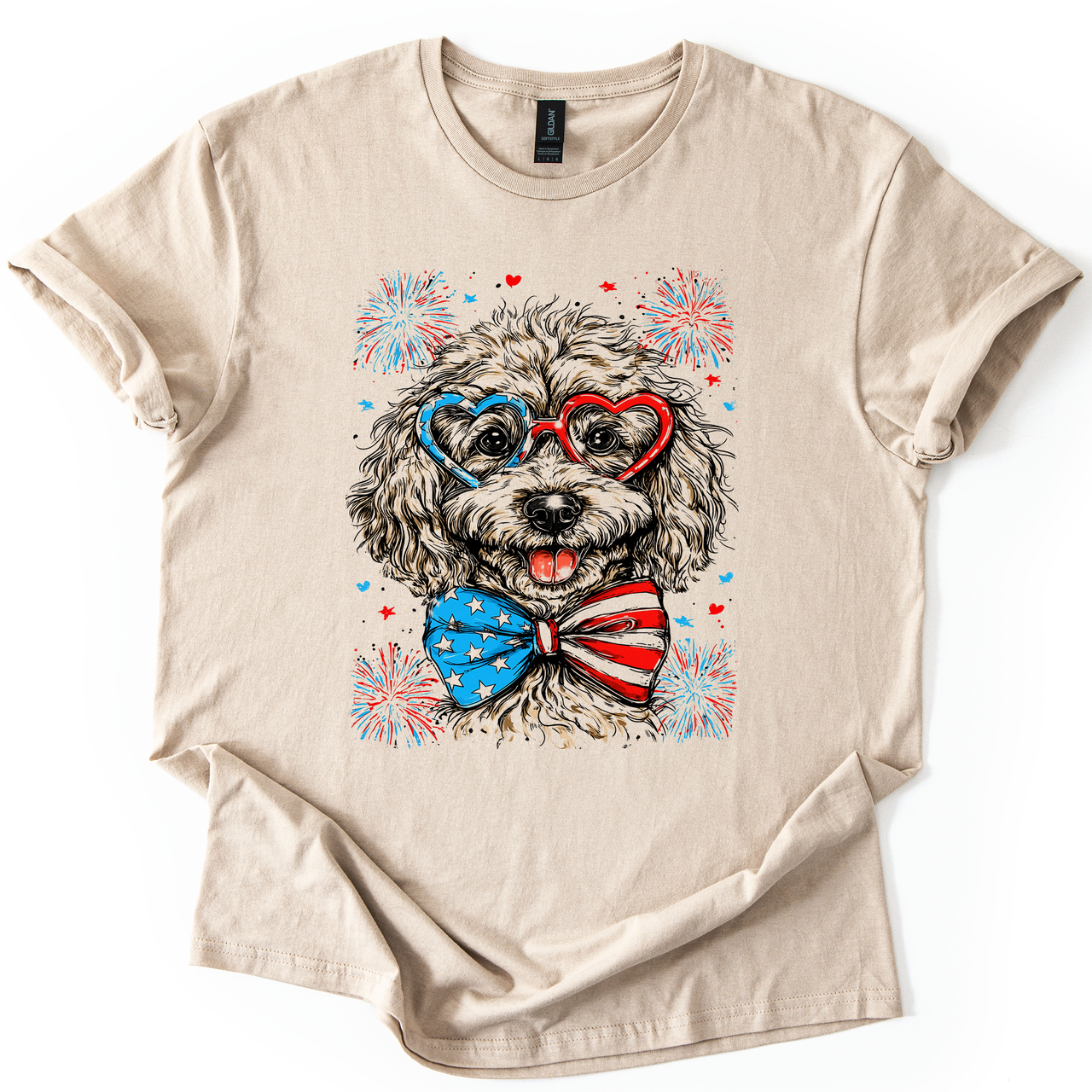 Poodle Patriotic Dog USA Pride For Pet Lovers Everywhere 4th Of July Celebration Graphic Tee