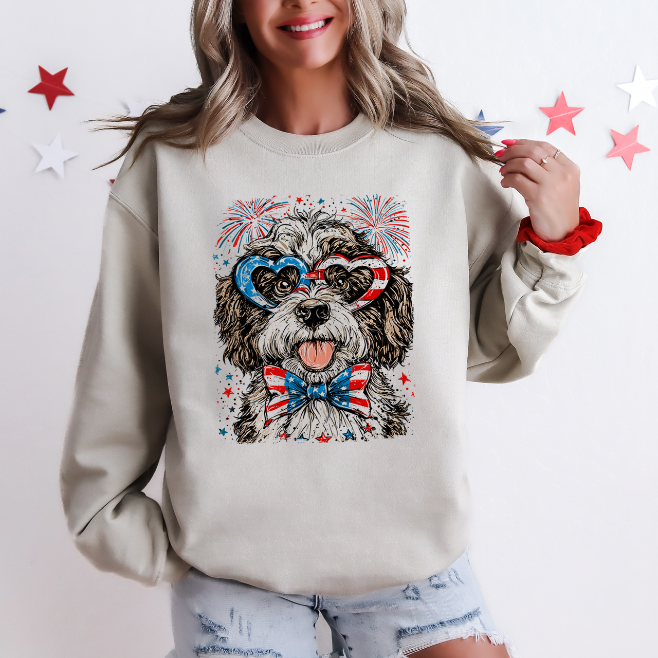 Portuguese Water Dog Patriotic USA 4th Of July Celebration For Pet Lovers Everywhere Sweatshirt