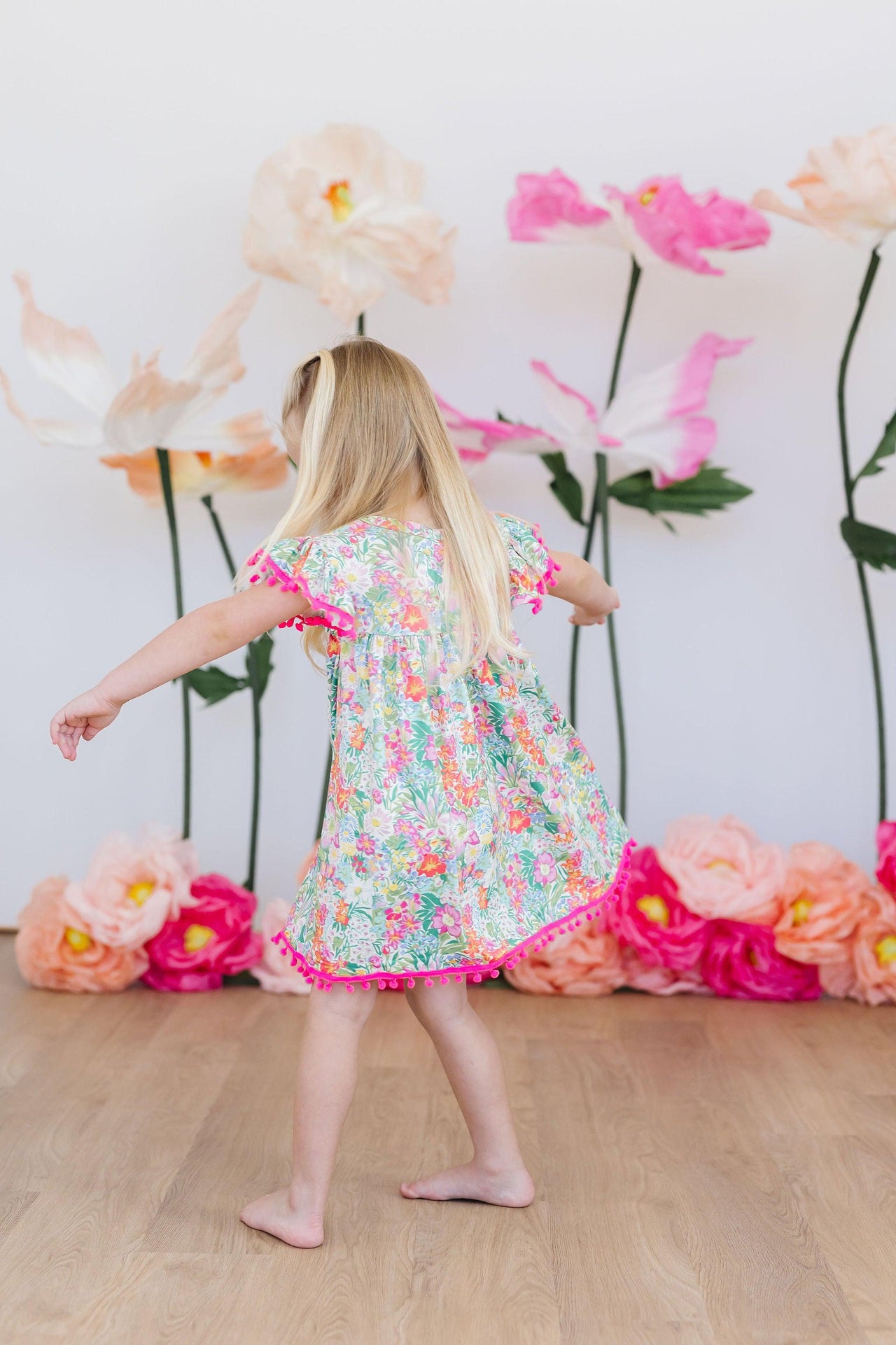 Preppy Petals Pom Pom Dress