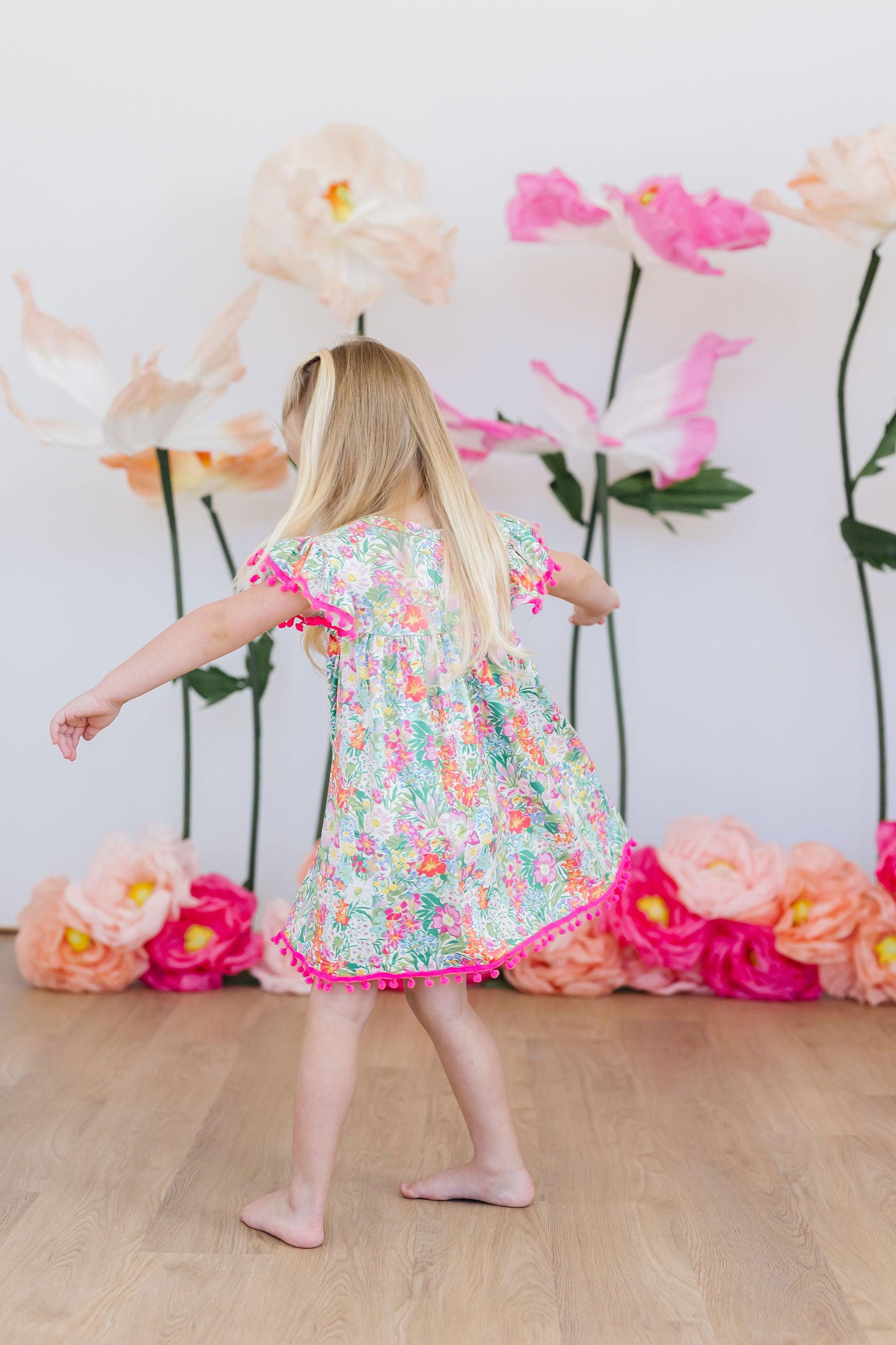 Preppy Petals Pom Pom Dress