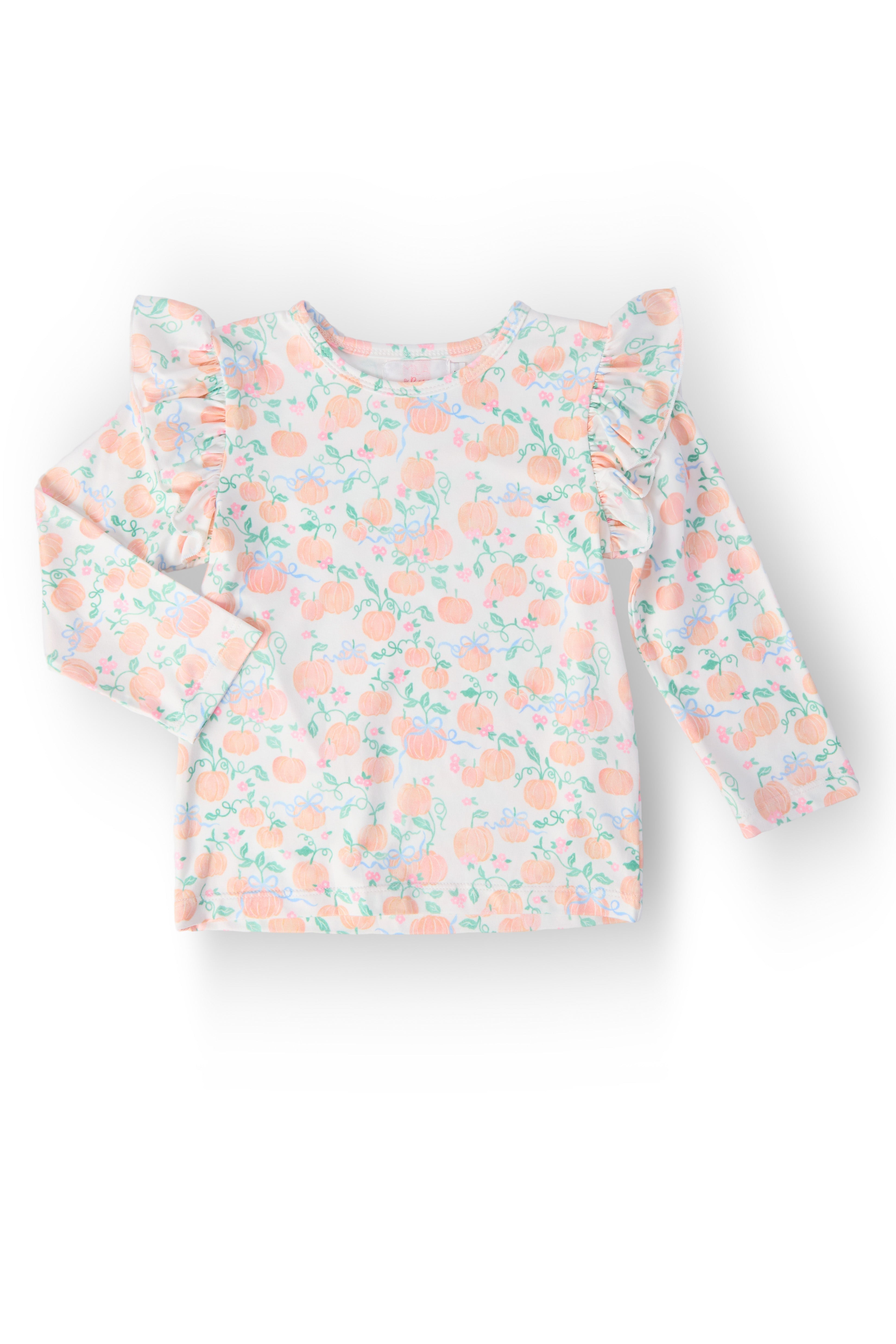 Pretty Pumpkins L/S Ruffle Tee