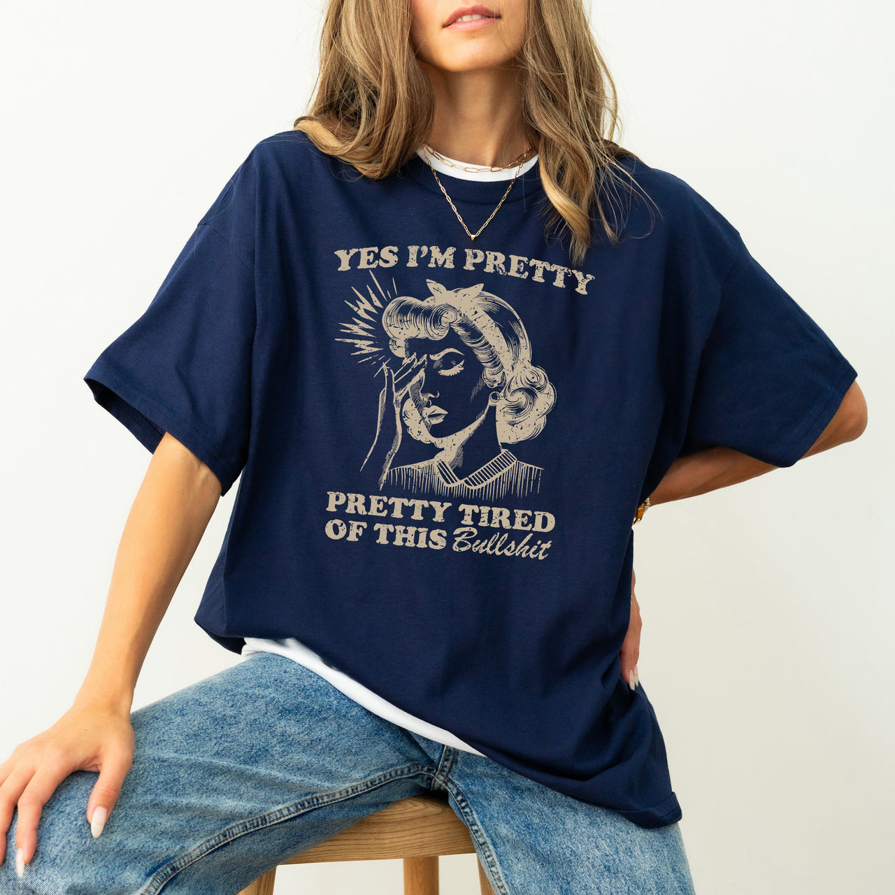 Pretty Tired Beautiful Funny Sassy Meme Aesthetic Collection Edition Comfort Colors Tee
