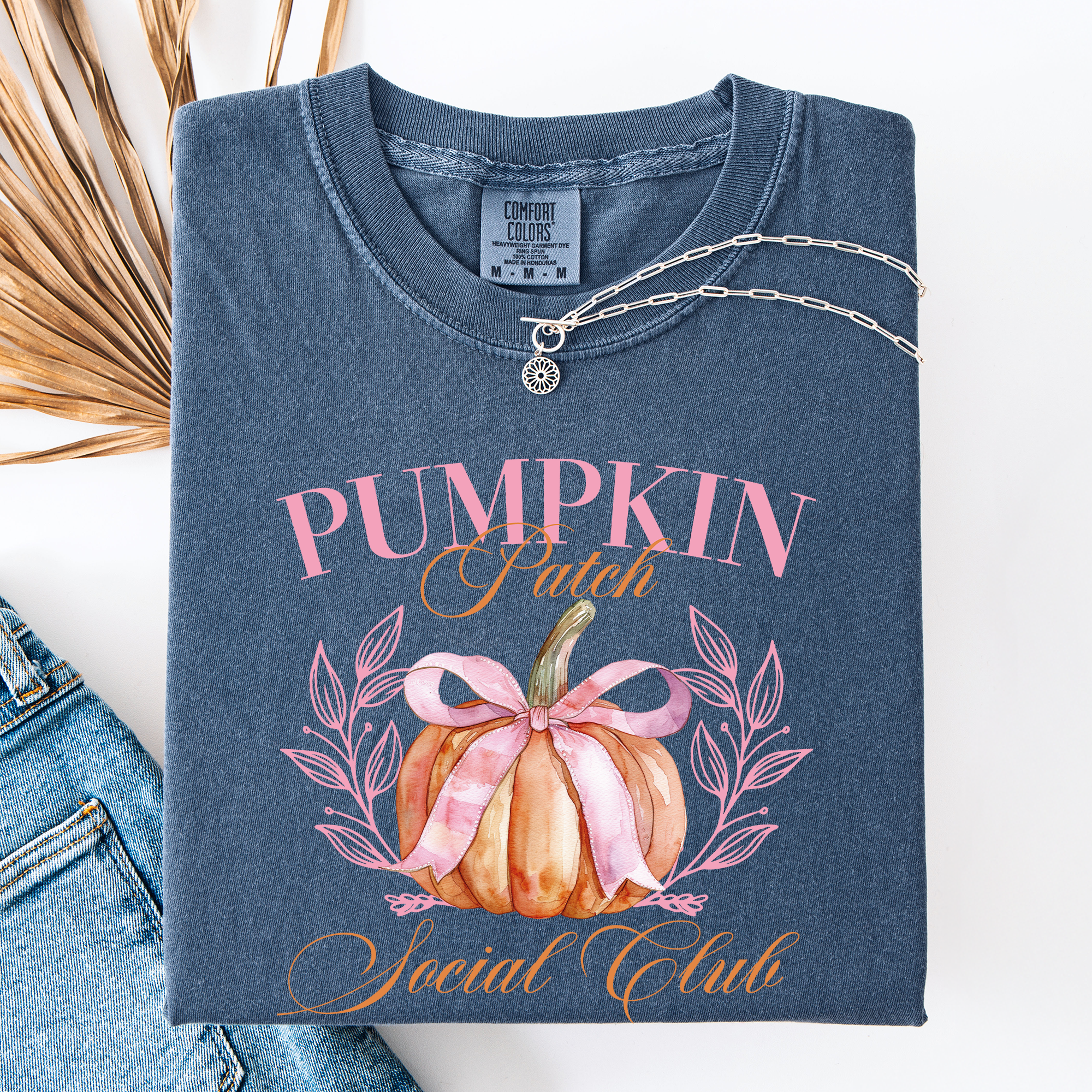 Pumpkin Patch Social Club Watercolor Leopard Print Pumpkins Hand Painted Bouquet Autumn Harvest Comfort Colors Tee