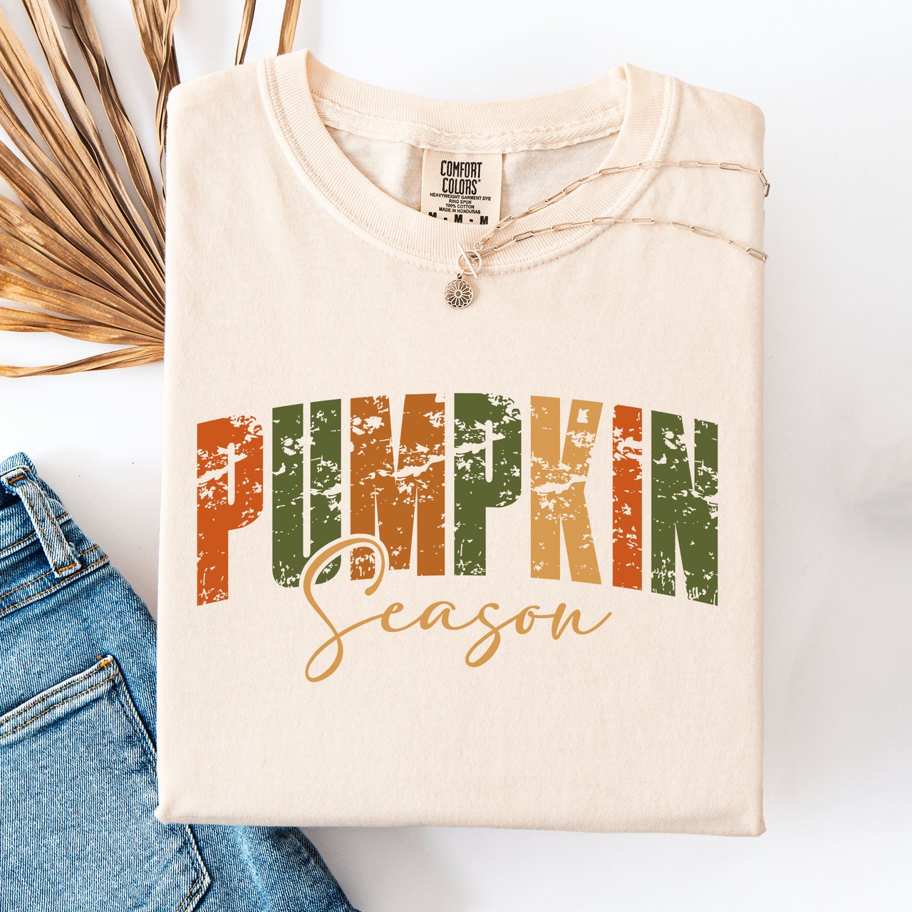 Pumpkin Season Leopard Print Pumpkins With Watercolor Bouquet Autumn Comfort Colors Tee