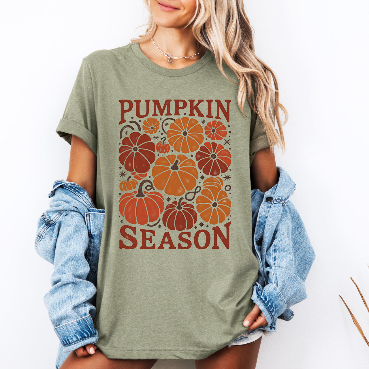 Pumpkin Season Fall Autumn Cozy Harvest Night Vibes And Rustic Charm Graphic Tee