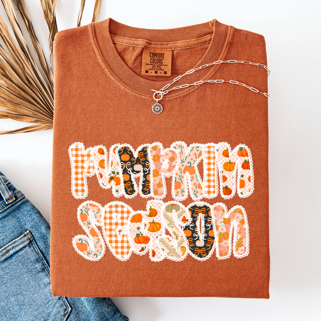 Pumpkin Season Leopard Print Watercolor Bouquet Pattern With Classic Autumn Vibe Comfort Colors Tee