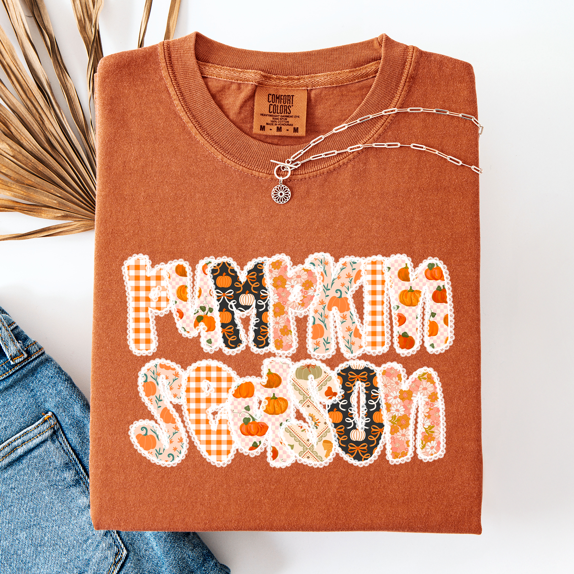 Pumpkin Season Leopard Print Watercolor Bouquet Pattern With Classic Autumn Vibe Comfort Colors Tee