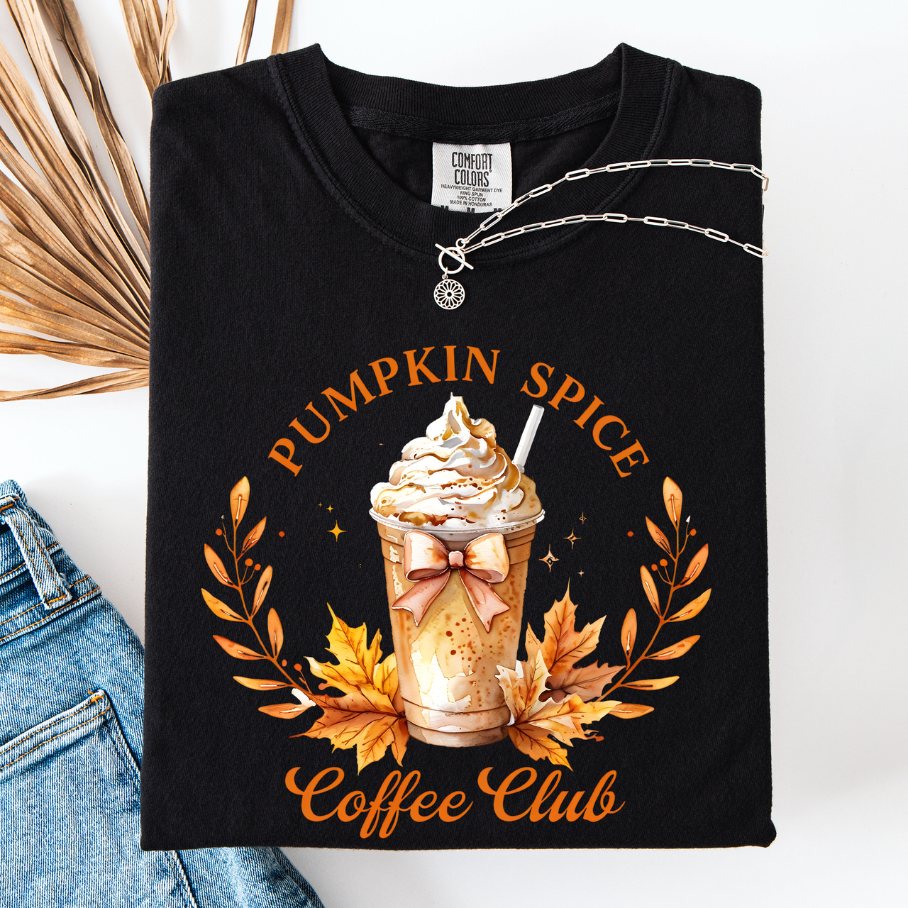 Pumpkin Spice Coffee Club Autumnal Coffeehouse Vibes Cozy Fall Scene Comfort Colors Tee
