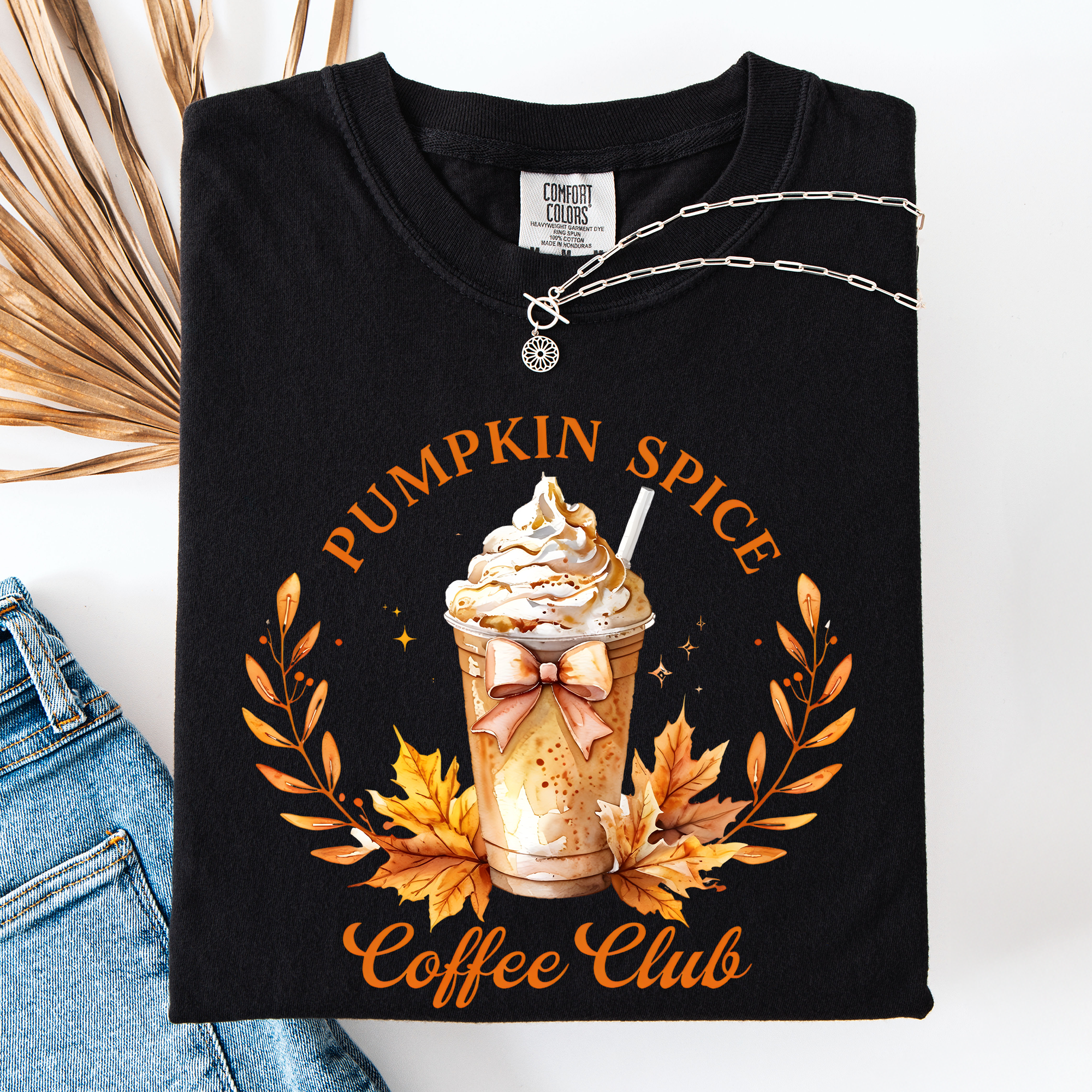 Pumpkin Spice Coffee Club Autumnal Coffeehouse Vibes Cozy Fall Scene Comfort Colors Tee