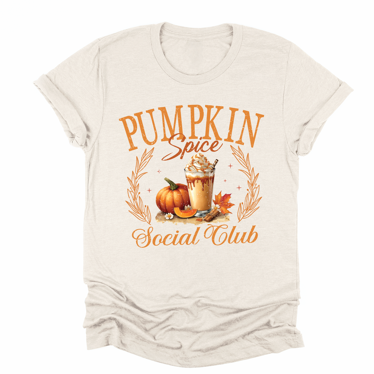 Pumpkin Spice Social Club Autumn Harvest Cozy Nostalgic Fall Moments Graphic Tee