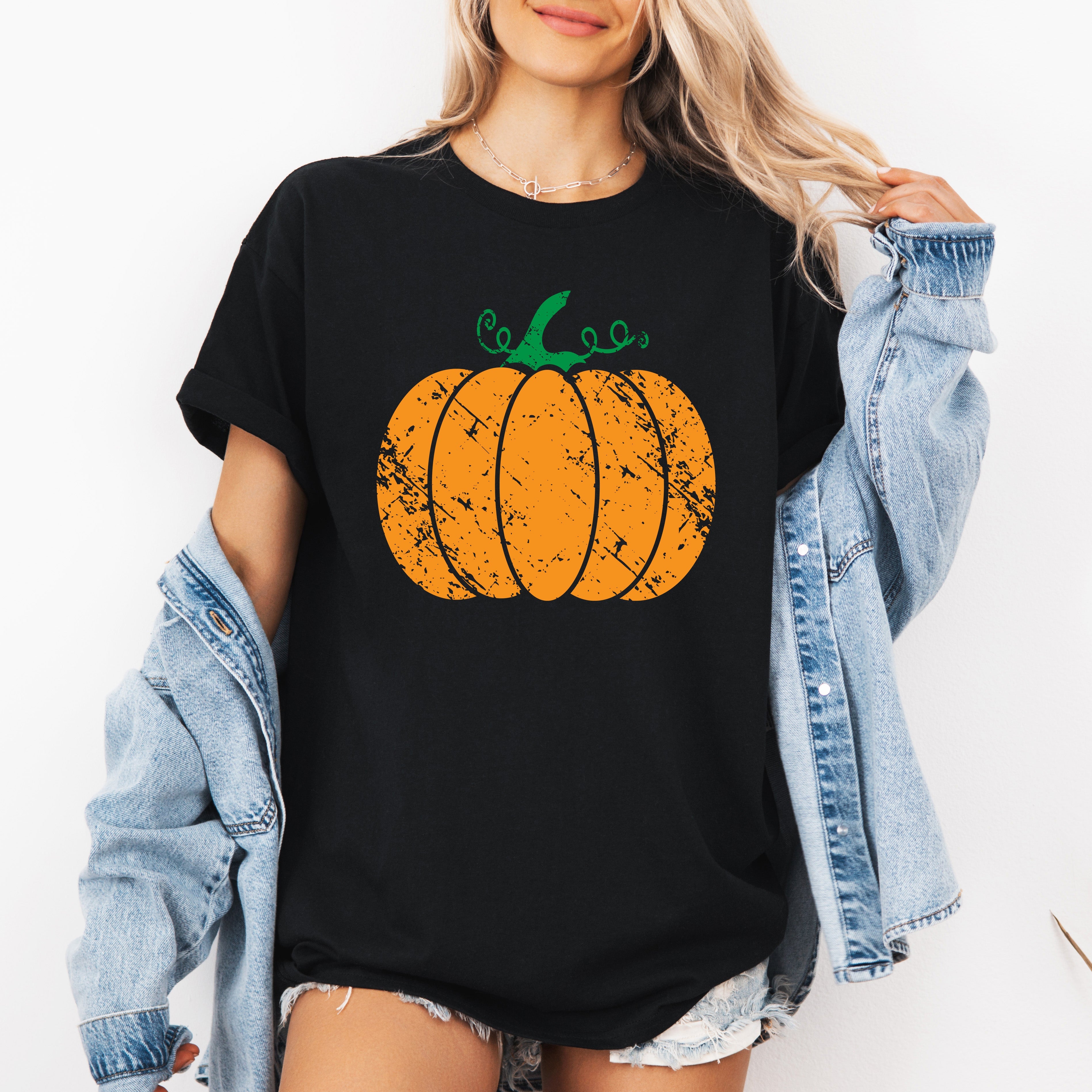 Pumpkin Faux Lace Coquette Pattern Autumn Halloween Inspired Cozy Seasonal Graphic Tee