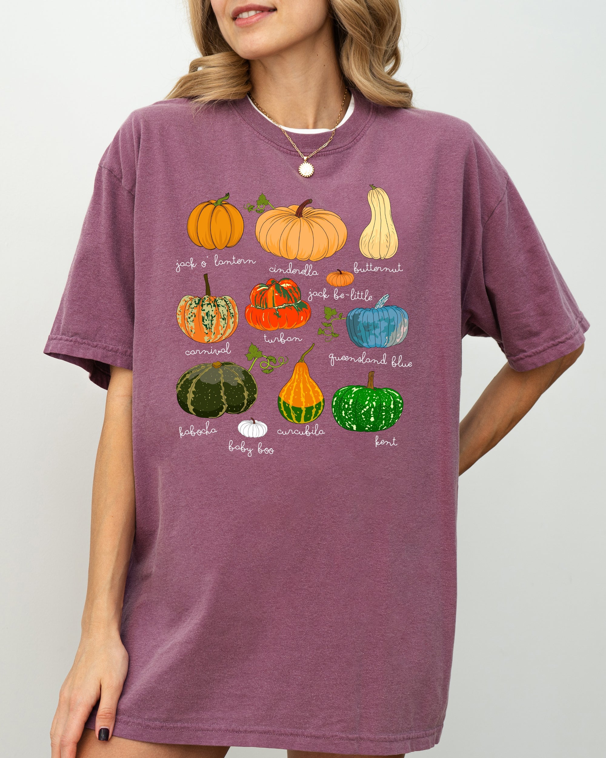 Pumpkins Jack-O-Lanterns Fall Halloween Thanksgiving Illustration Comfort Colors Tee
