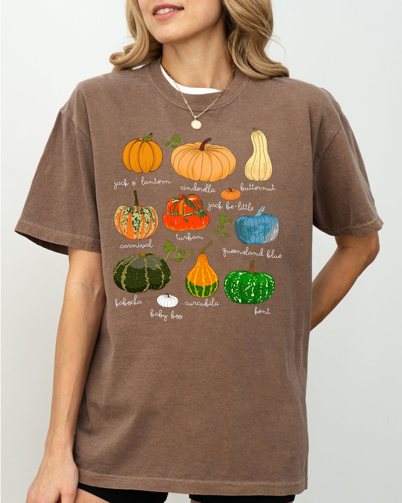 Pumpkins Jack-O-Lanterns Fall Halloween Thanksgiving Illustration Comfort Colors Tee