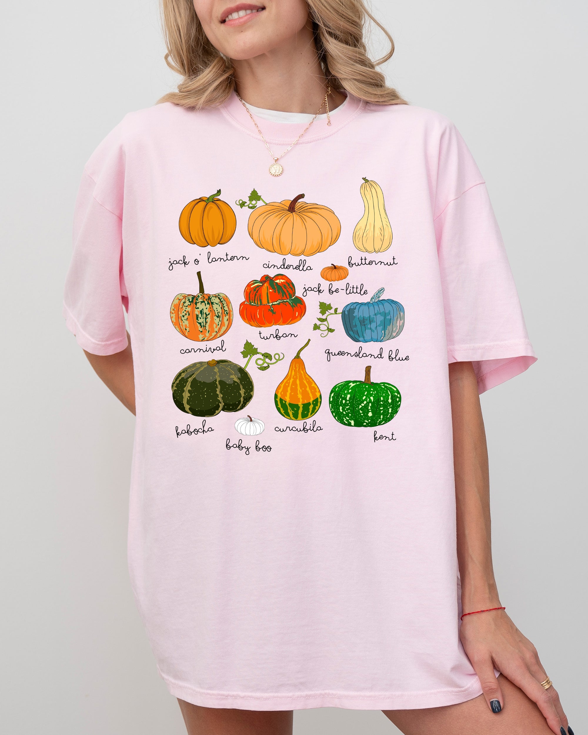 Pumpkins Jack-O-Lanterns Fall Halloween Thanksgiving Illustration Comfort Colors Tee