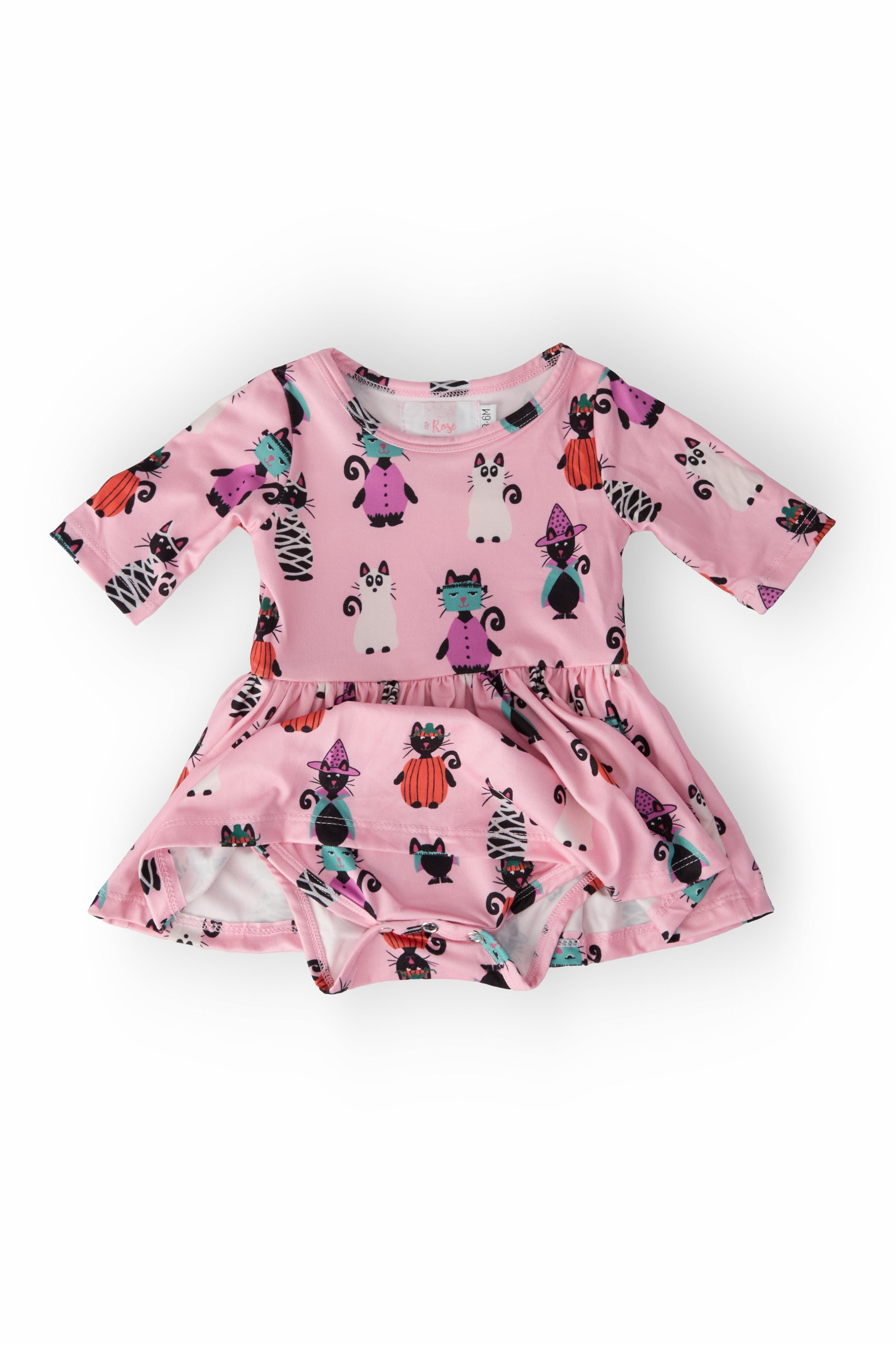 Purr-fectly Spooky 3/4 Sleeve Twirl Bodysuit