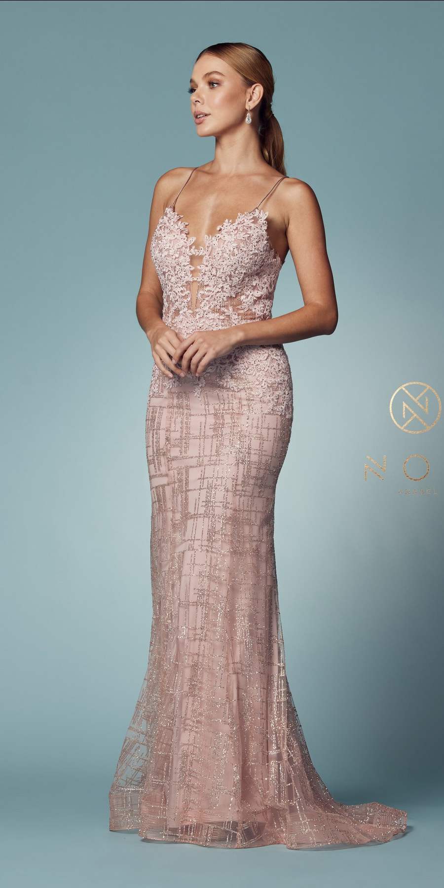Nox Anabel R282-1 Mermaid Long Dress Corset Open-Back