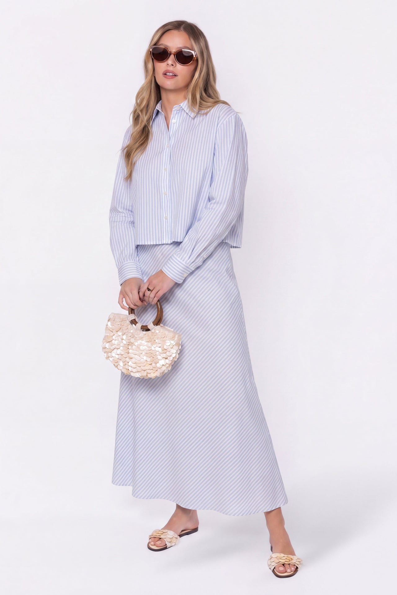 Anita Skirt (Blue Stripe)