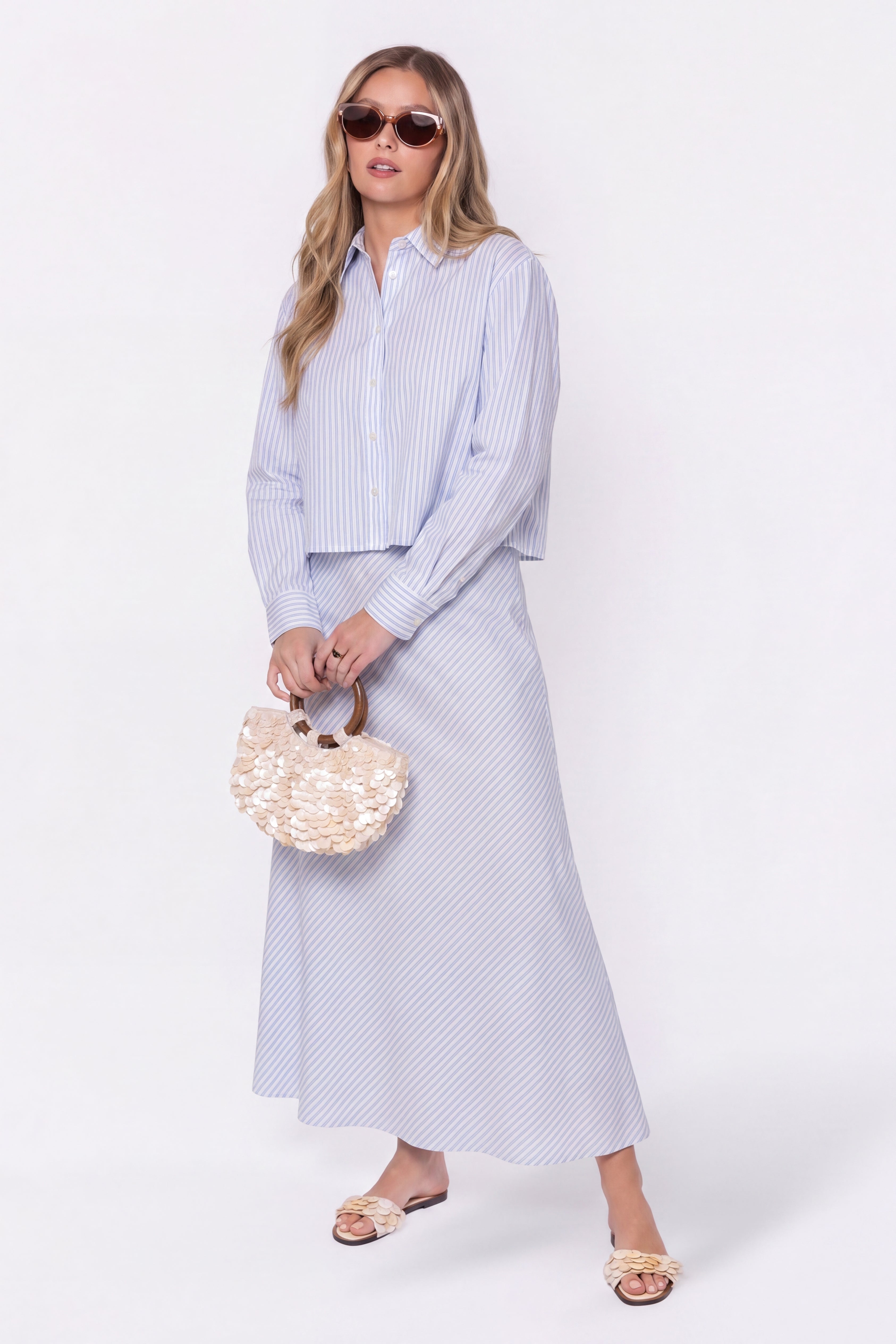Anita Skirt (Blue Stripe)