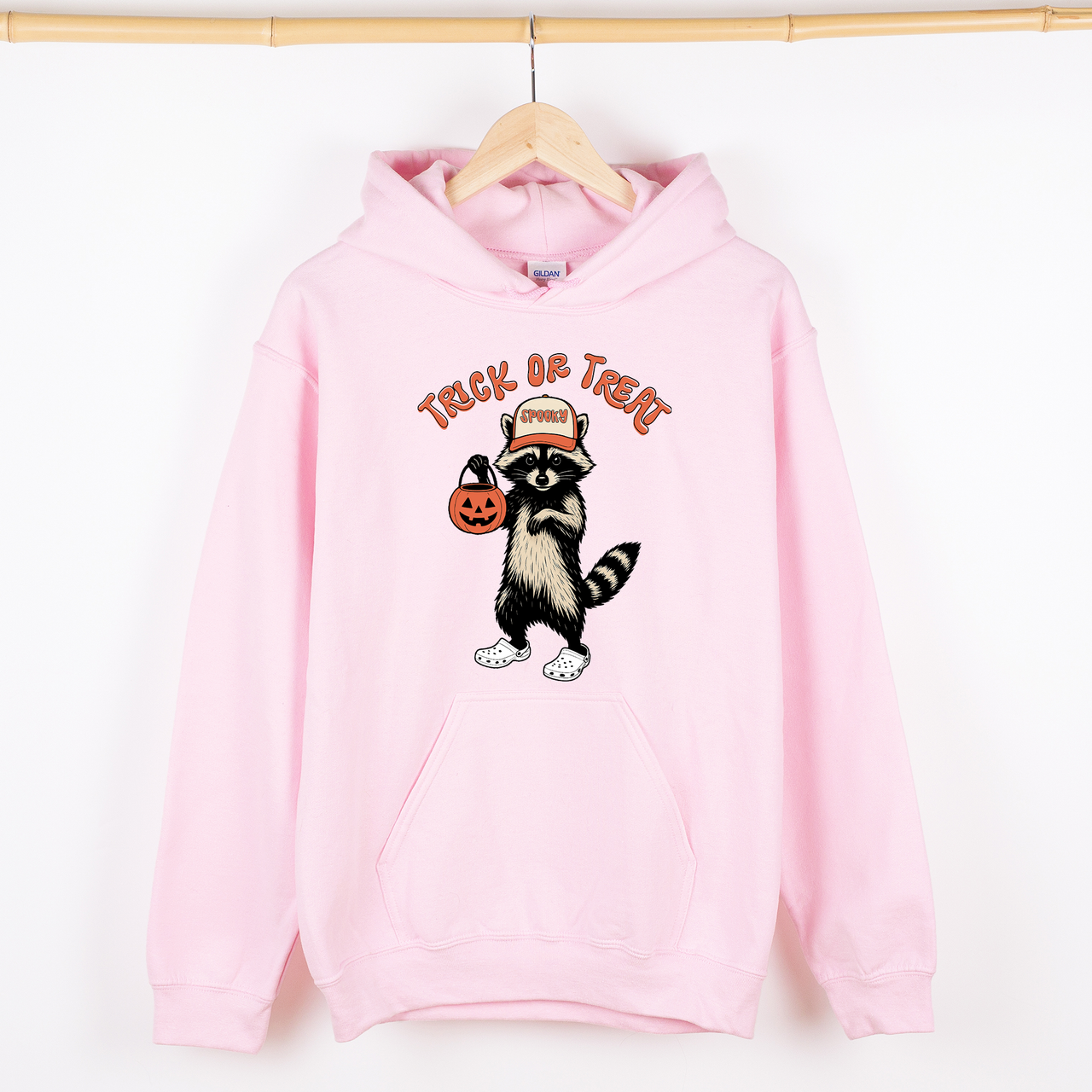 Raccoon Trick Or Treat Halloween Mischief Spooky Costume Night Meme Vintage Print Graphic Hoodie