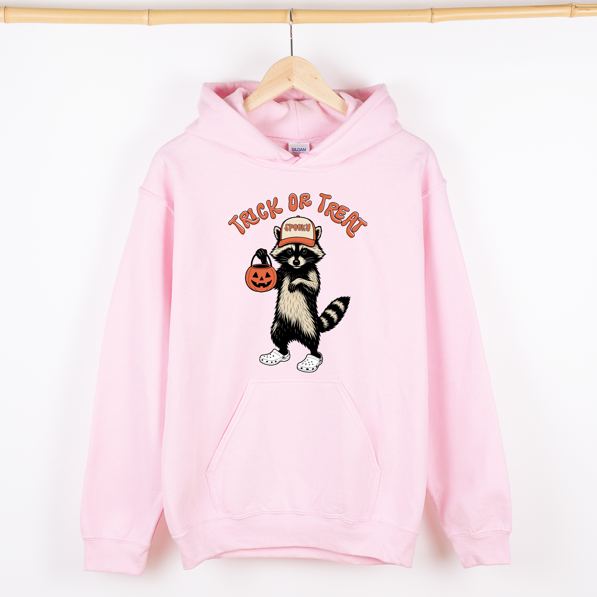 Raccoon Trick Or Treat Halloween Mischief Spooky Costume Night Meme Vintage Print Graphic Hoodie