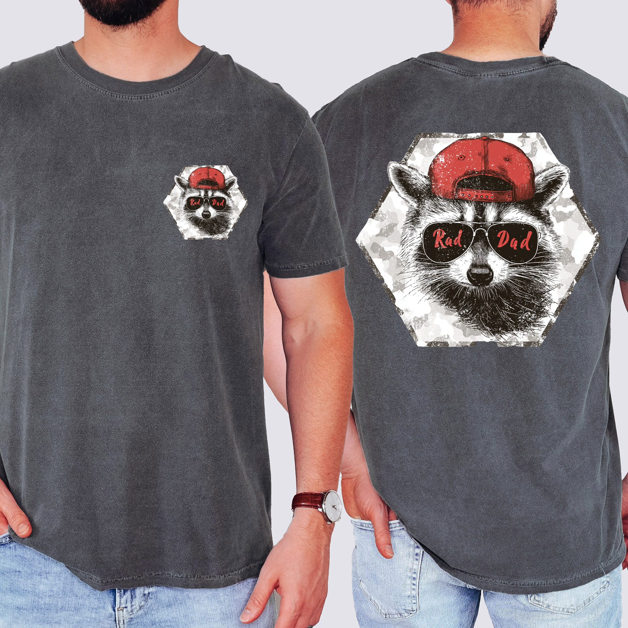 Rad Dad Raccoon Camouflage Artwork For Fathers And Guys Who Rock Everyday Dad Style Comfort Colors Tee