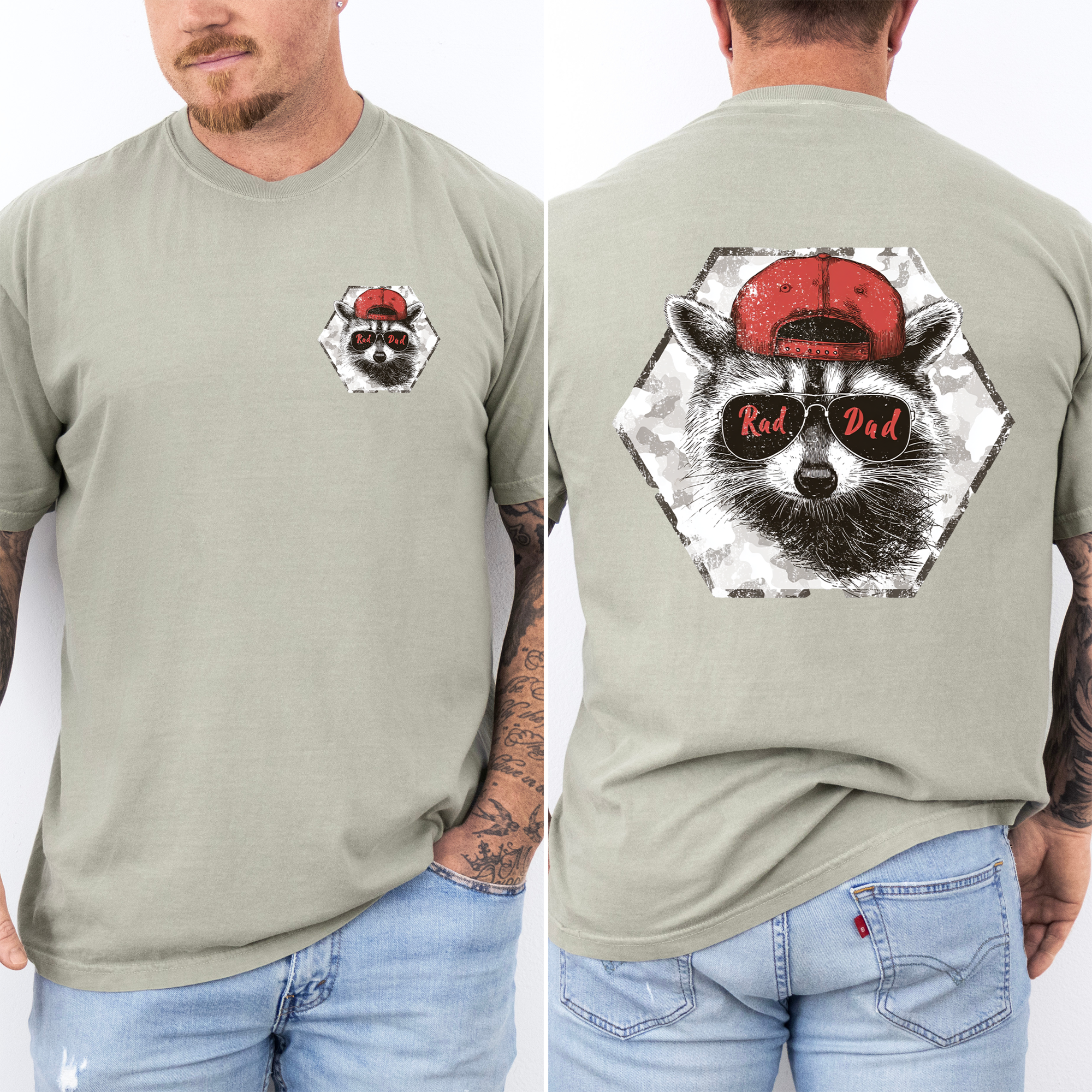 Rad Dad Raccoon Camouflage Artwork For Fathers And Guys Who Rock Everyday Dad Style Comfort Colors Tee
