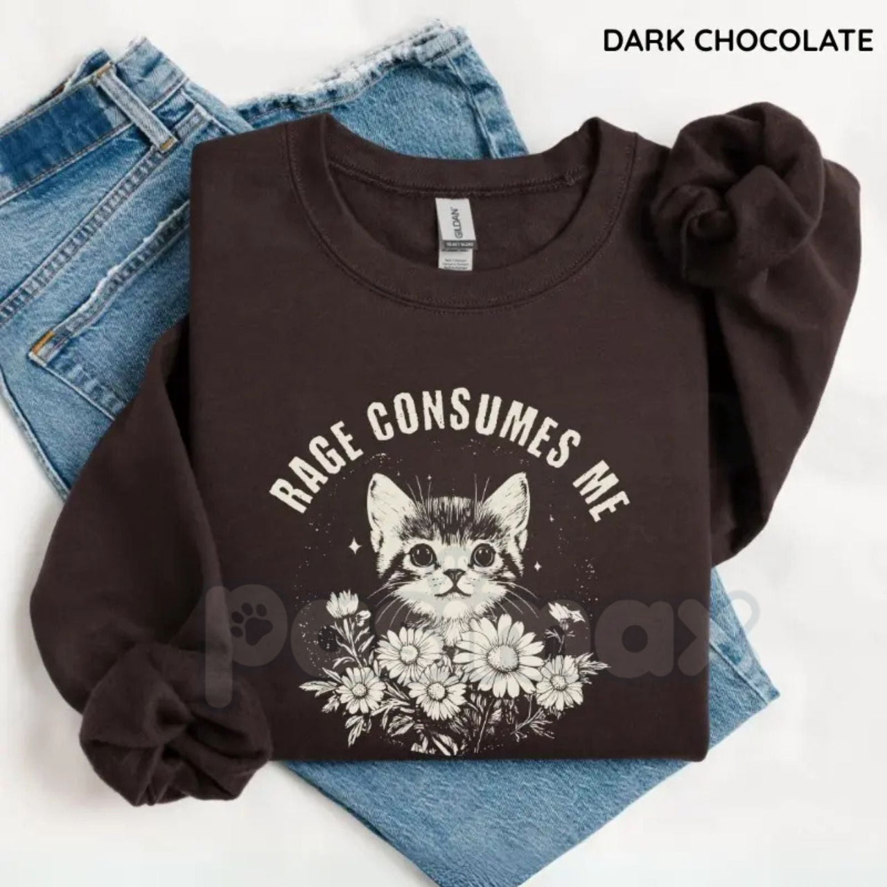 Rage Consumes Me Sweatshirt | Dark Aesthetic Goth Crewneck | Grungy Alt Streetwear Jumper | Edgy Metal Style Graphic Sweatshirt