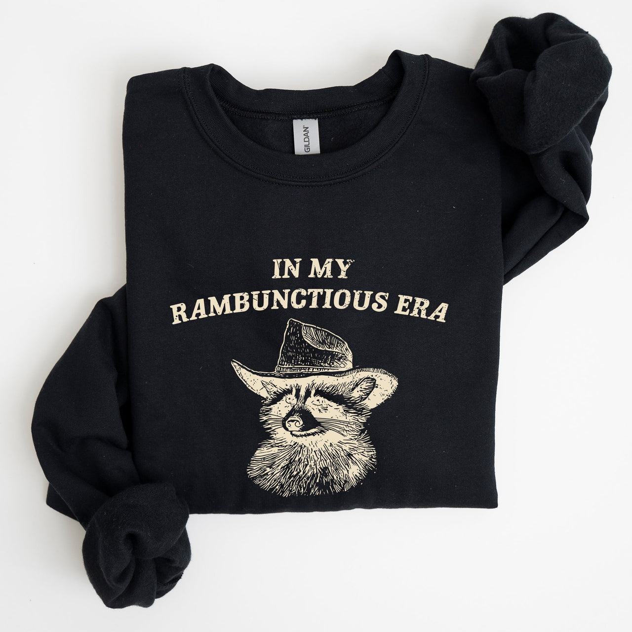 Rambunctious Era Raccoon Meme Aesthetic Funny Pop Culture Icon Cozy Fleece Edition Sweatshirt