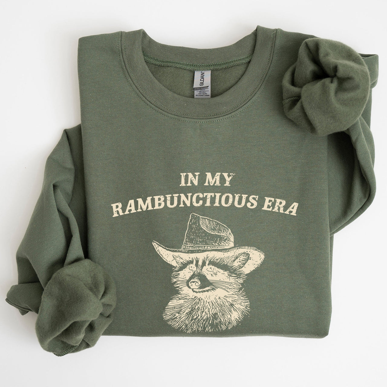 Rambunctious Era Raccoon Meme Aesthetic Funny Pop Culture Icon Cozy Fleece Edition Sweatshirt