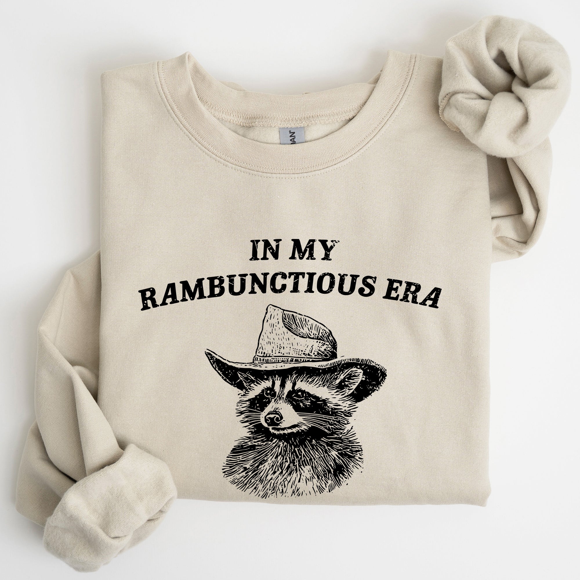 Rambunctious Era Raccoon Meme Aesthetic Funny Pop Culture Icon Cozy Fleece Edition Sweatshirt
