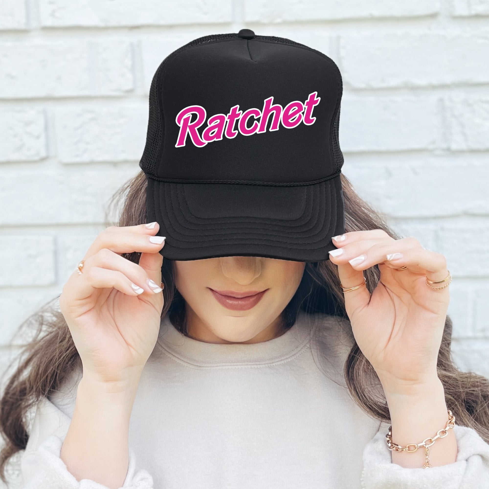 Ratchet Sassy Funny Put It On My Husband's Tab Humorous Saying Graphic Trucker Hat