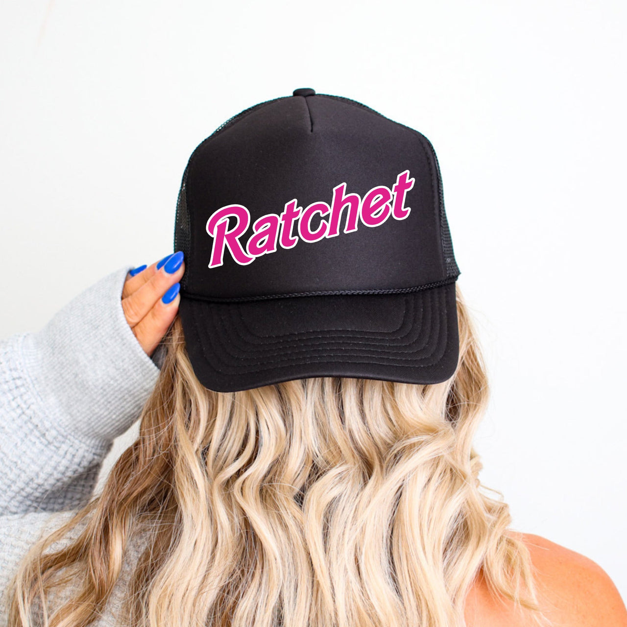 Ratchet Sassy Funny Put It On My Husband's Tab Humorous Saying Graphic Trucker Hat